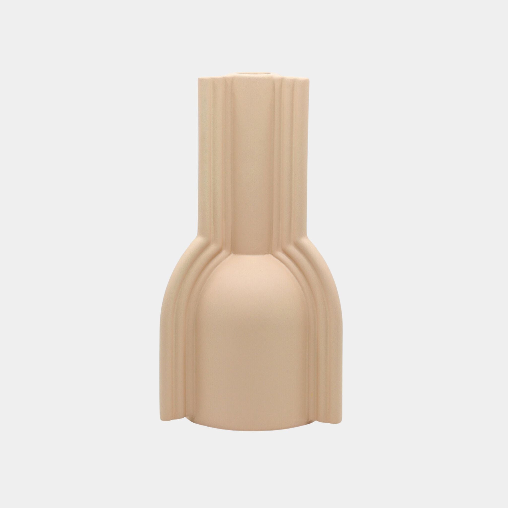 Ceramic Vase | Art-Deco - Beige - The Feelter
