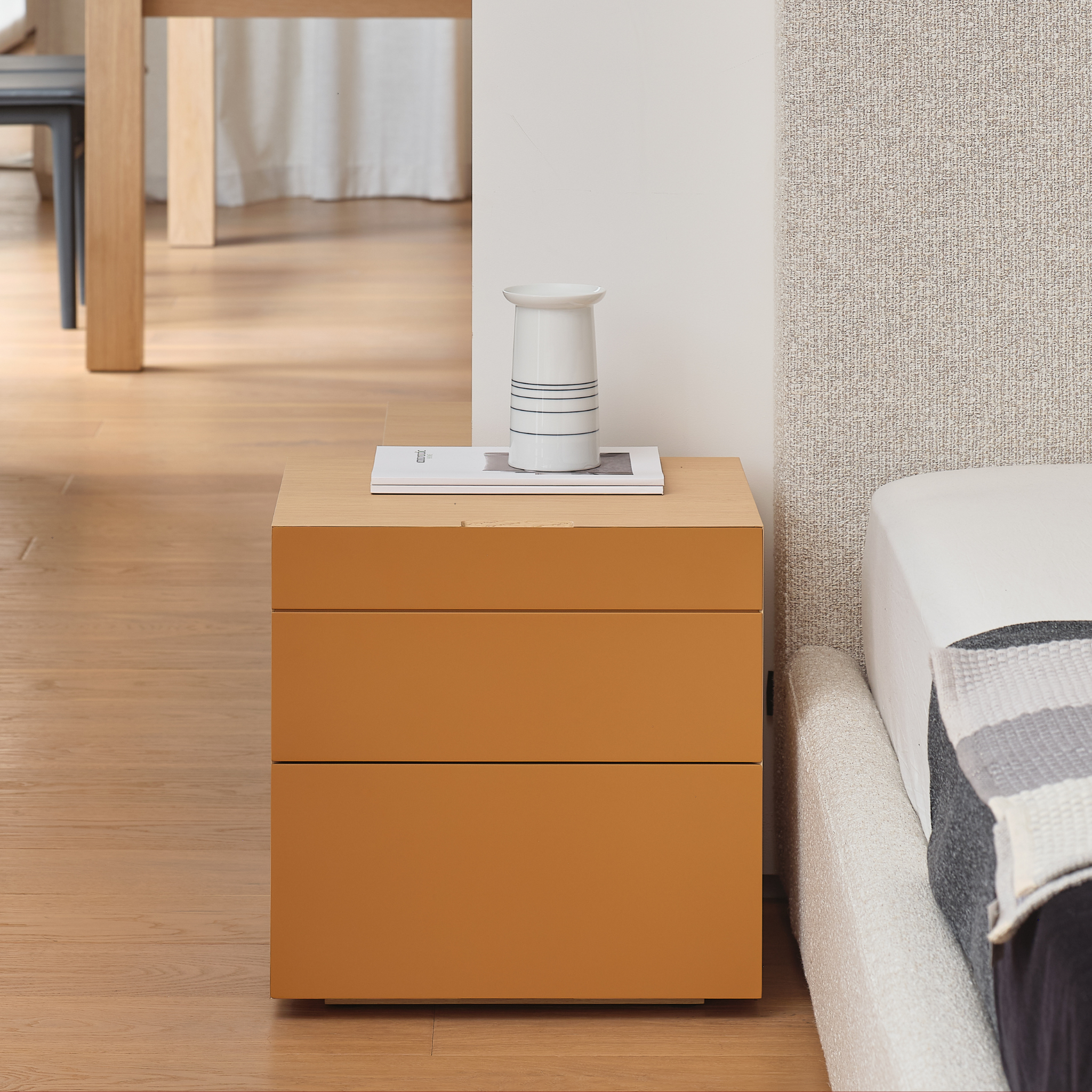 Sharp Wooden Bedside Table - The Feelter