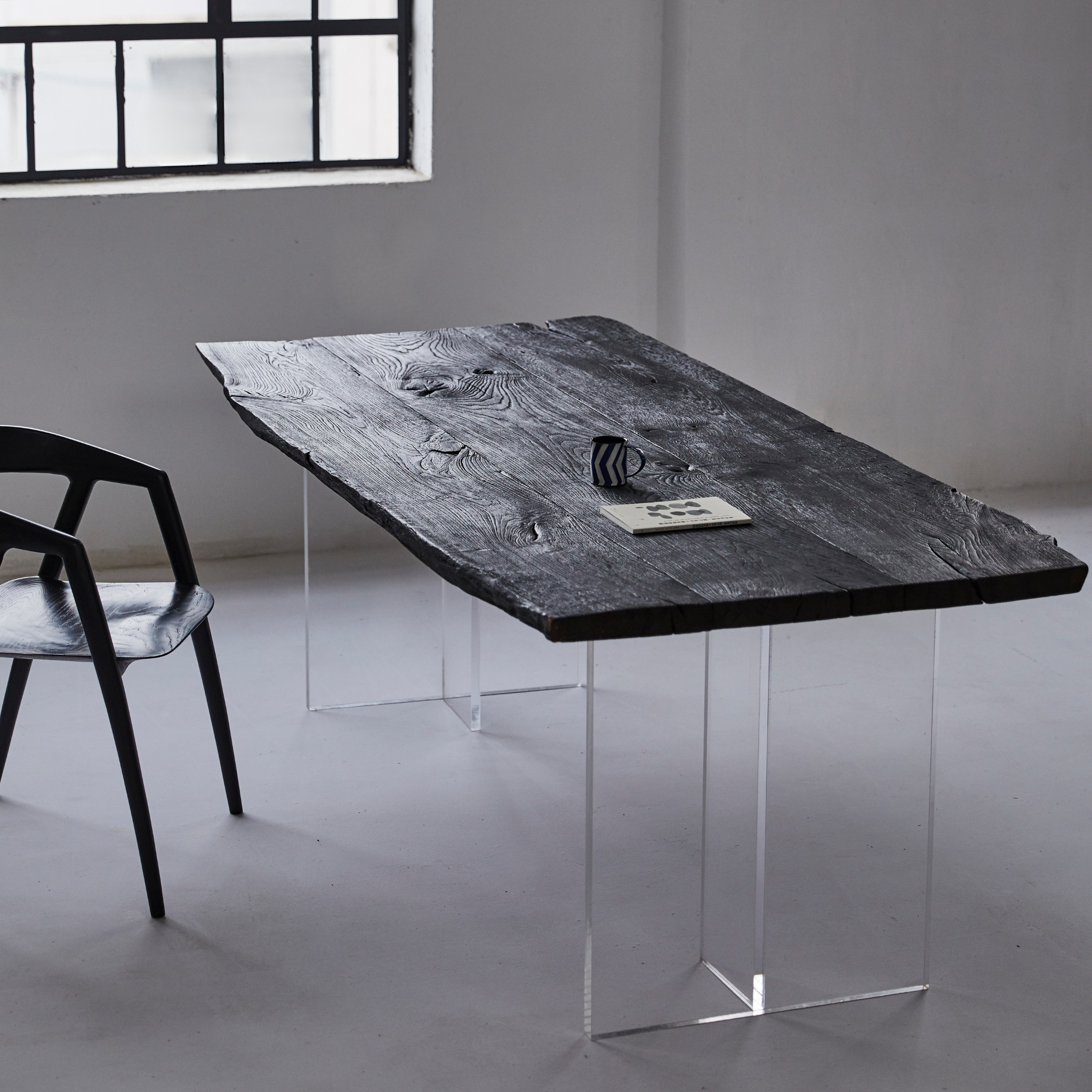 Live Edge Charred French Oak Dining Table