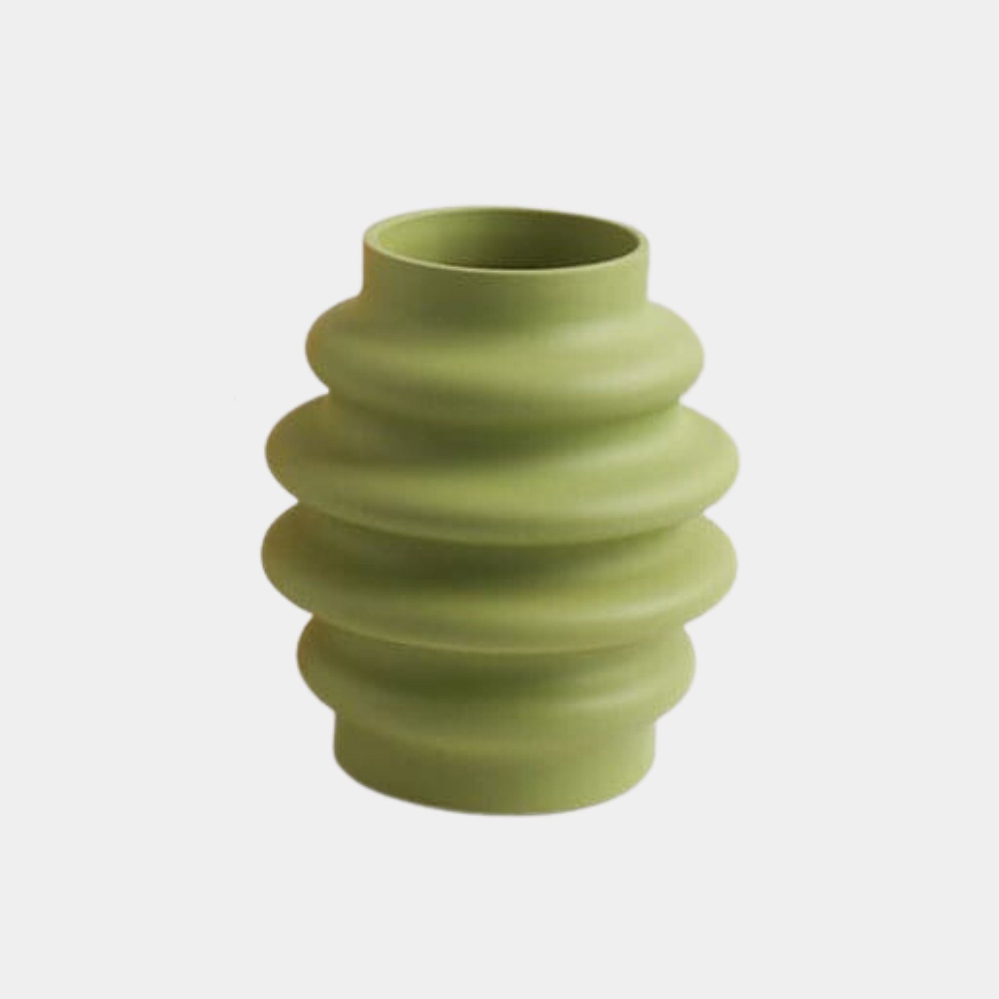 Ceramic Vase | Ribbed Series - Green
