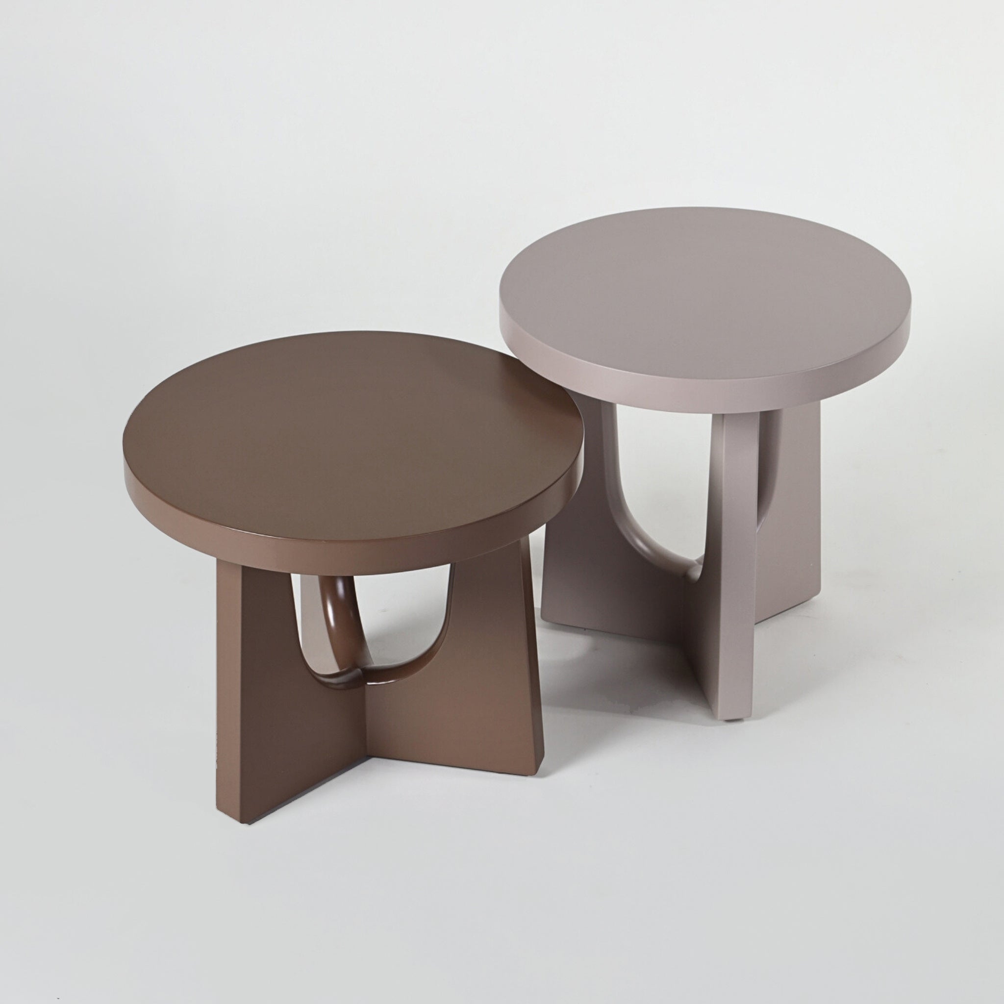 Geometric Side Tables - Gloss Lacquered Wood - The Feelter