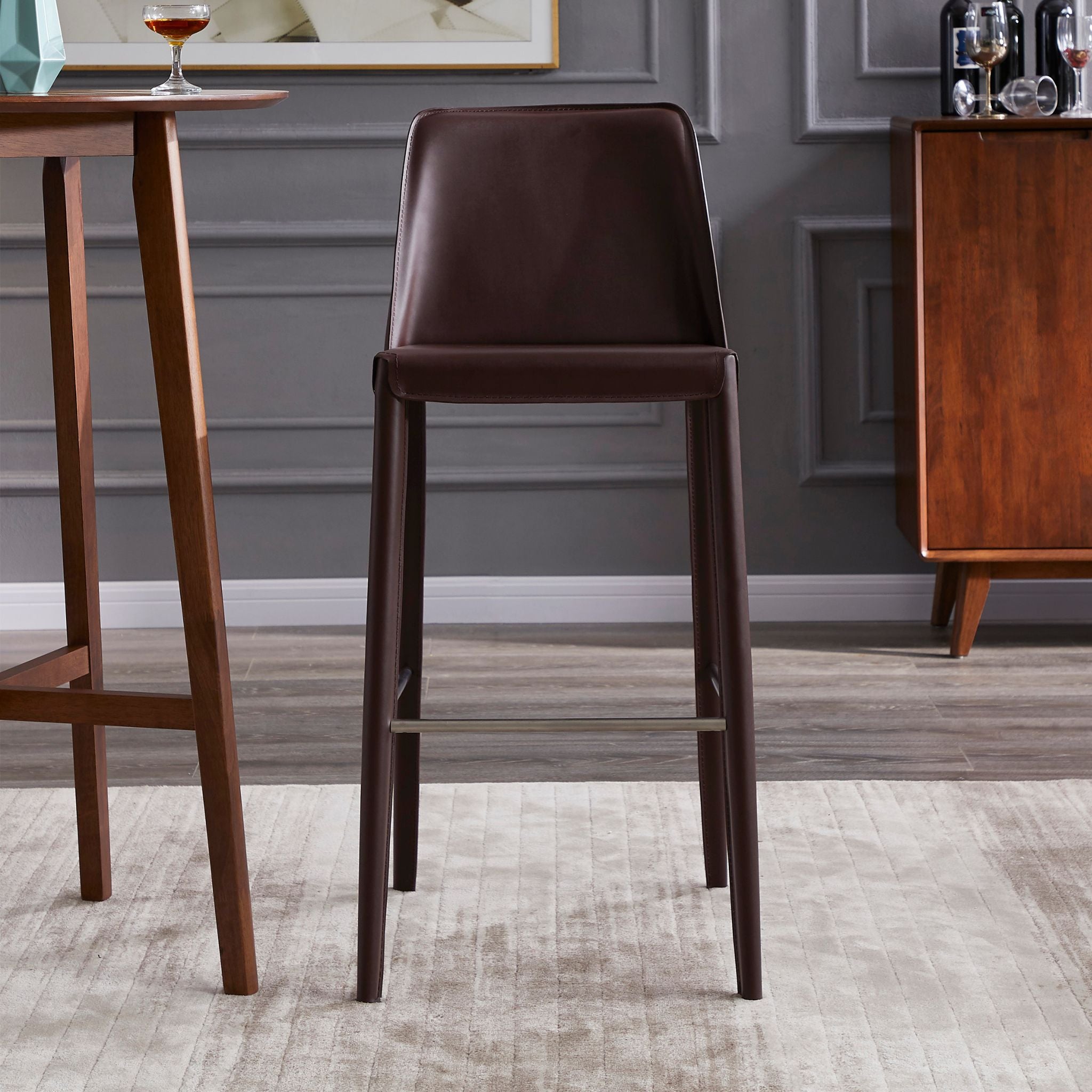 Henry Leather Bar Stool - The Feelter