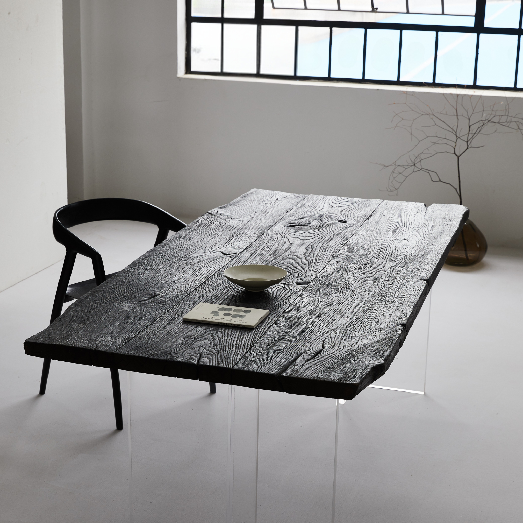 Live Edge Charred French Oak Dining Table