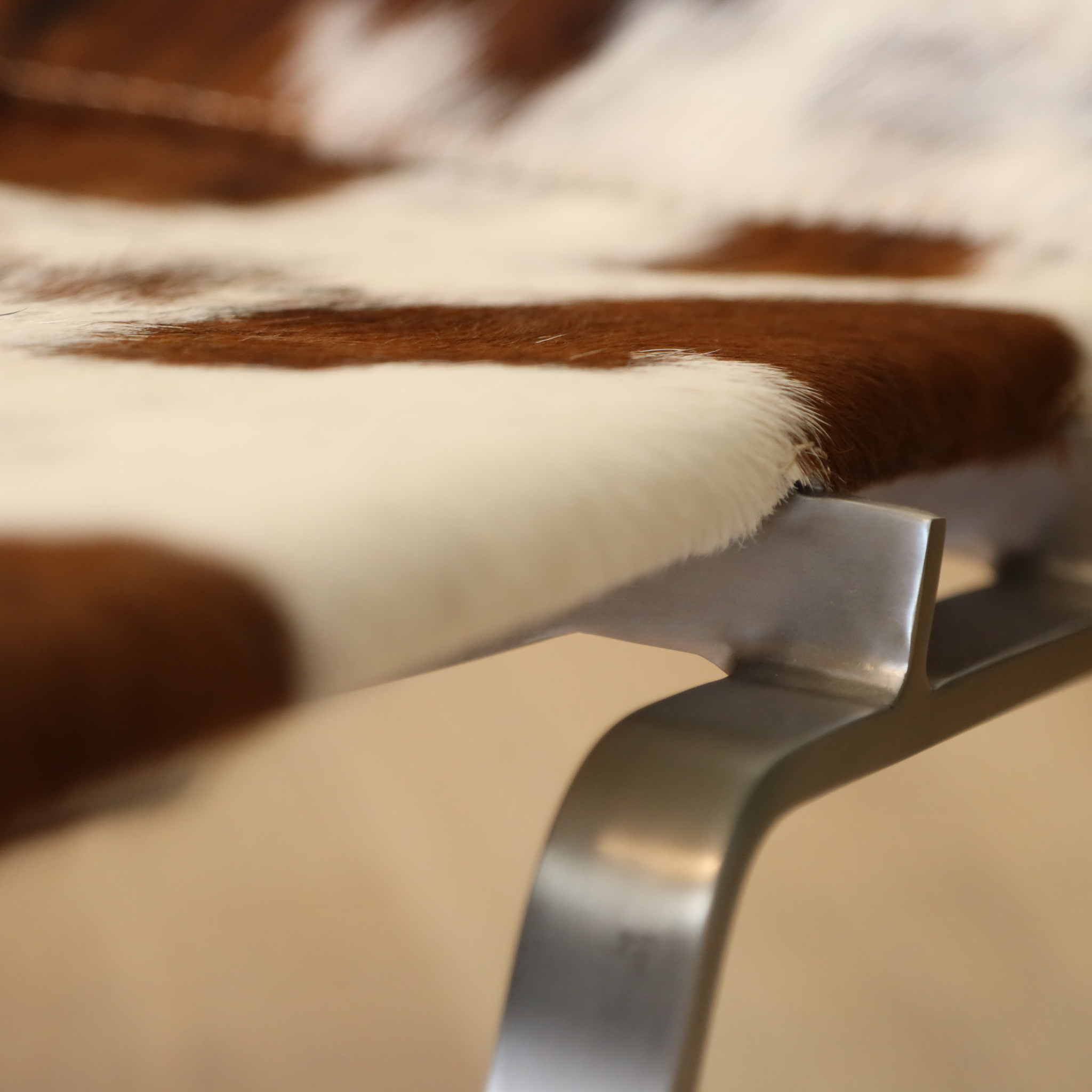 Cowhide Metal Lounge Chair