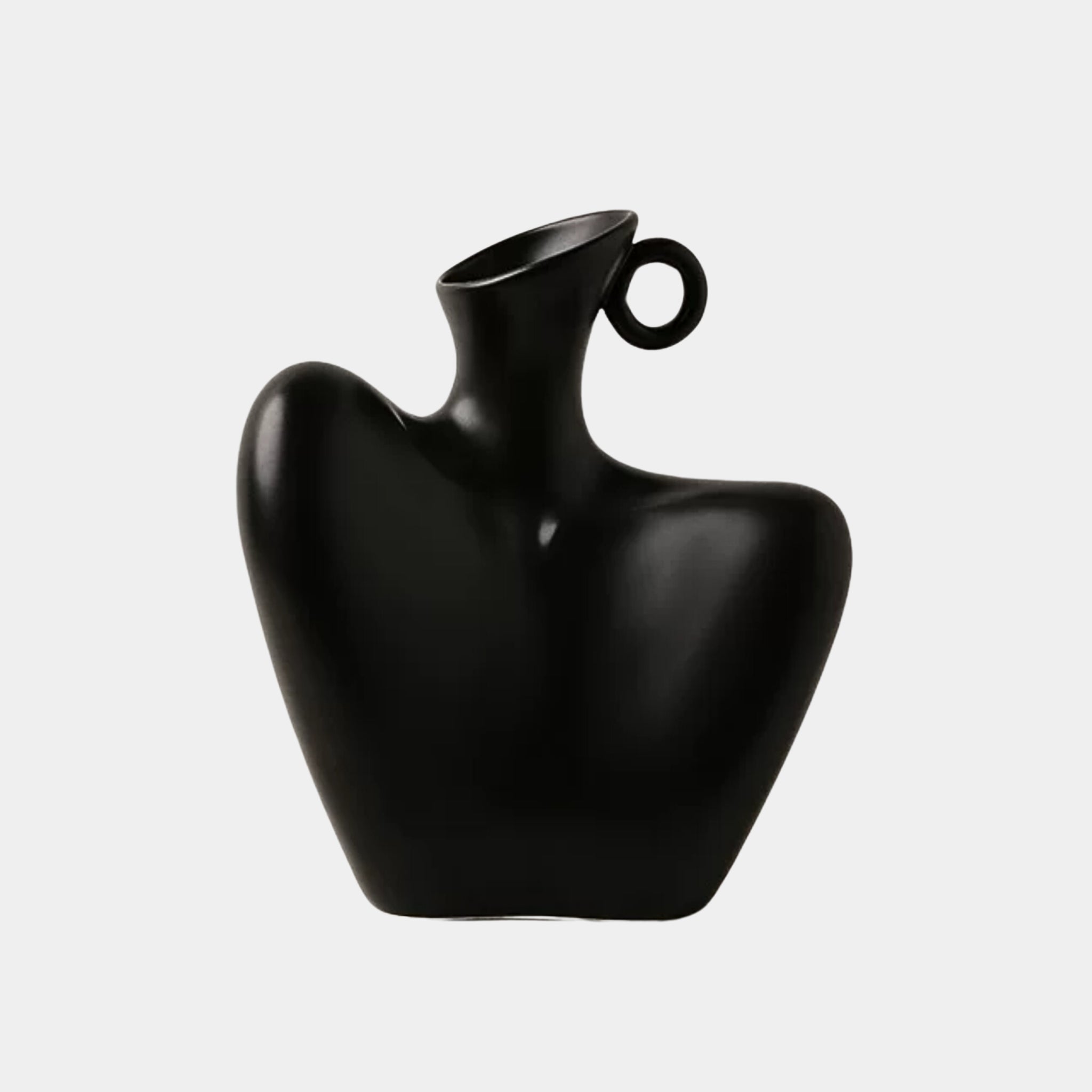 Ceramic Vase | Glossy Black Collarbones - The Feelter
