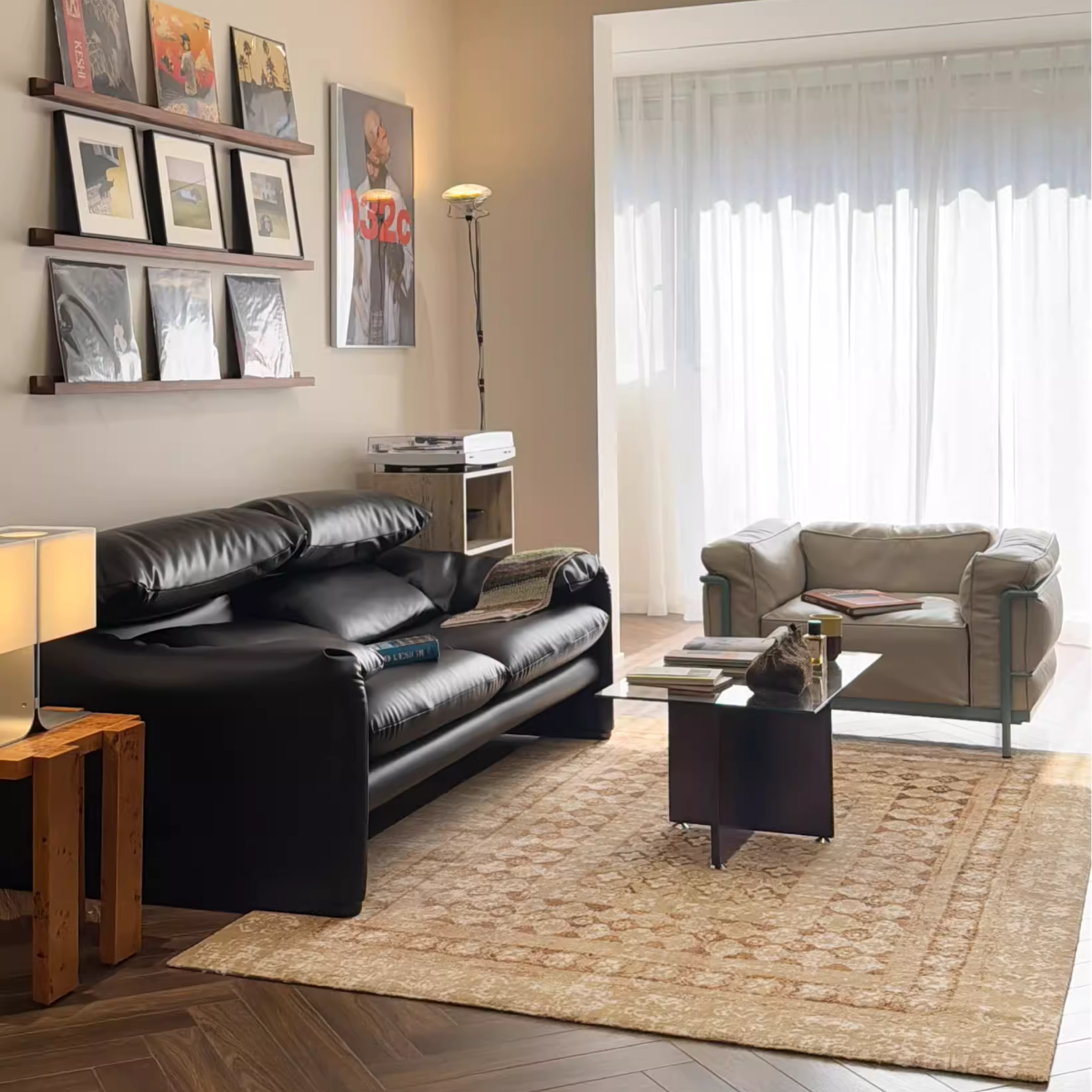 Damask Glue-Free Rug