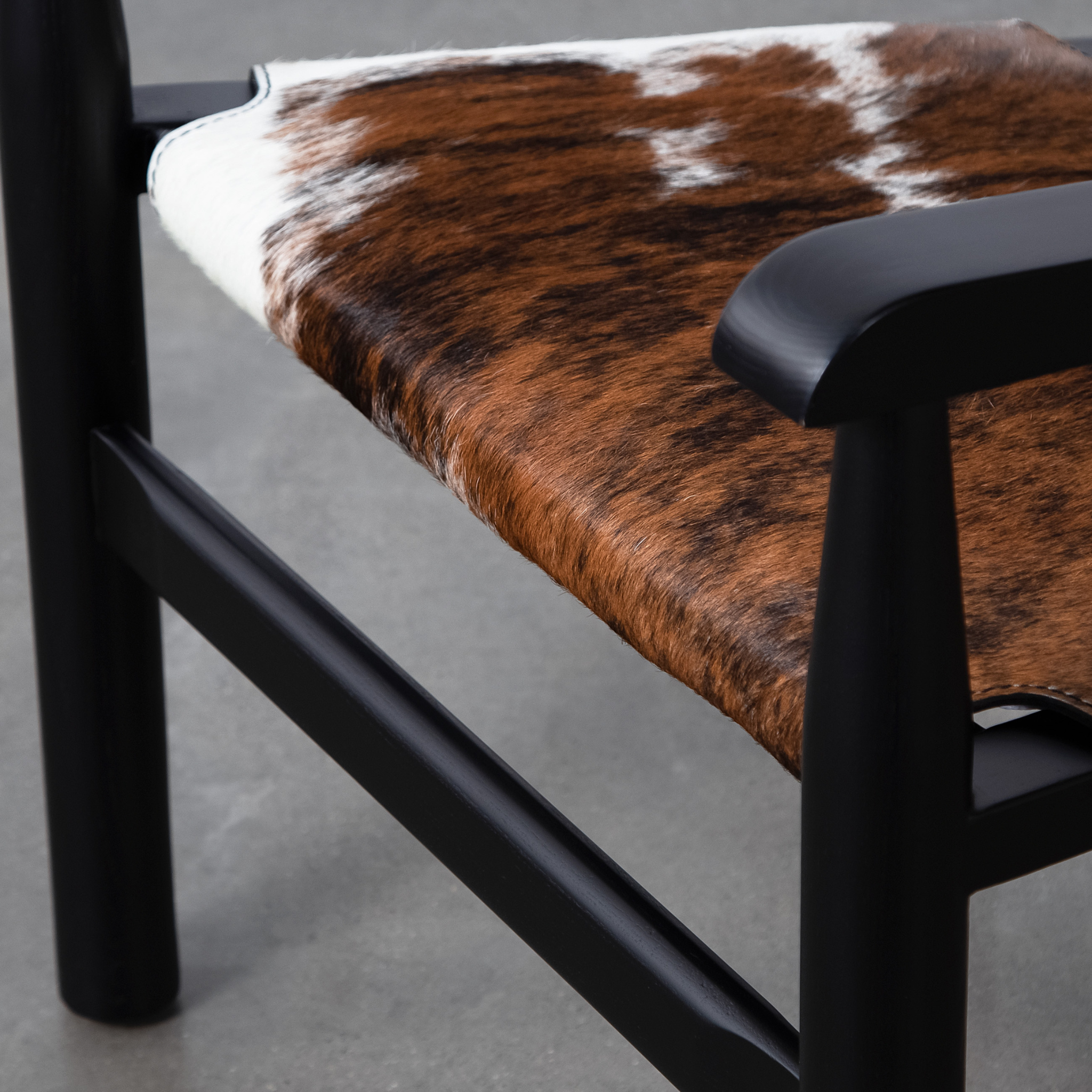 Cowhide Wooden Lounge Chair