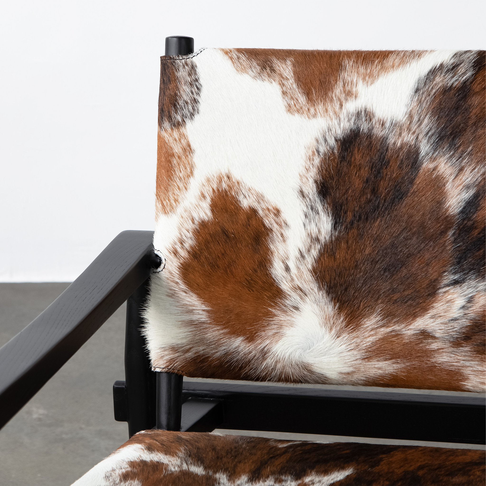 Cowhide Wooden Lounge Chair