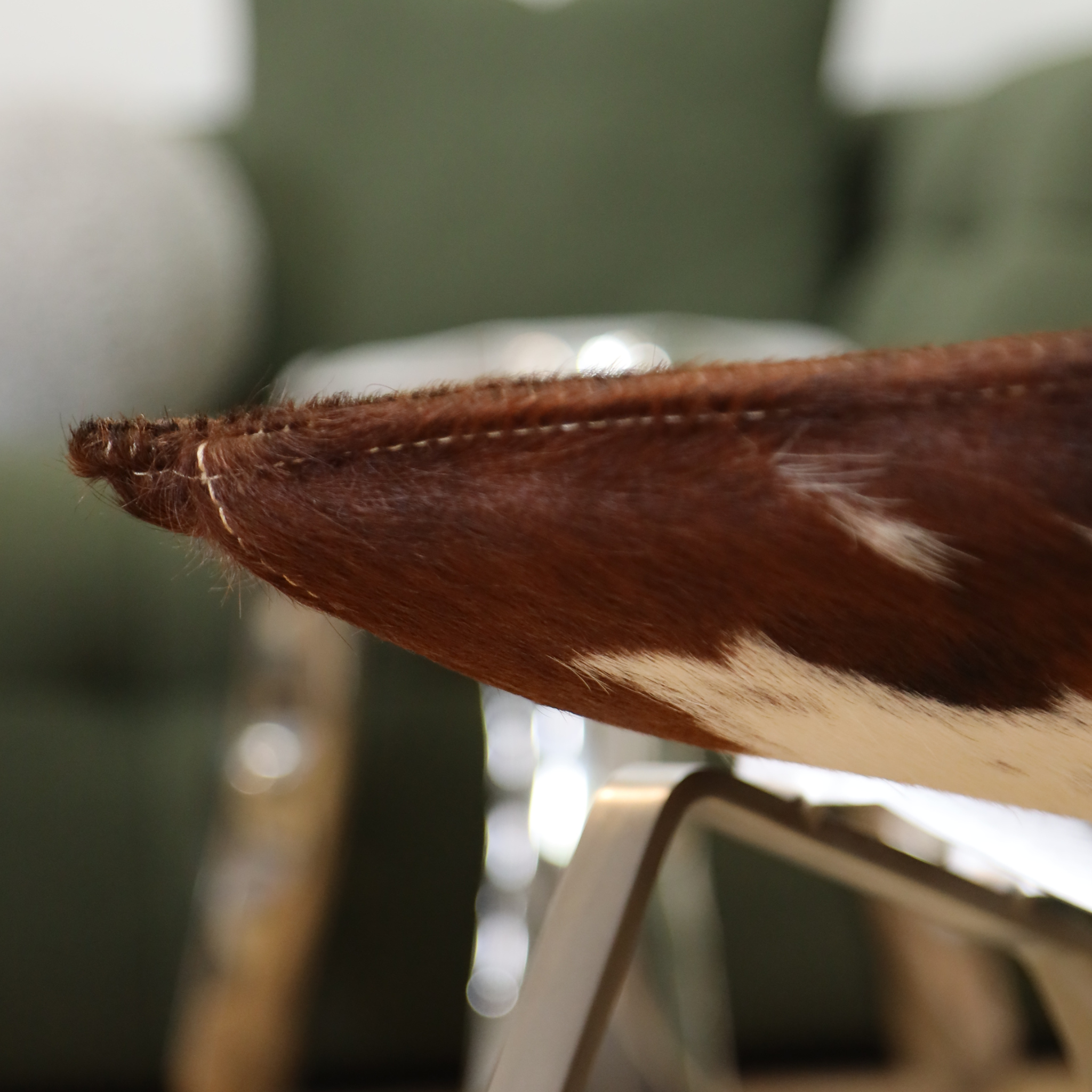 Cowhide Metal Lounge Chair