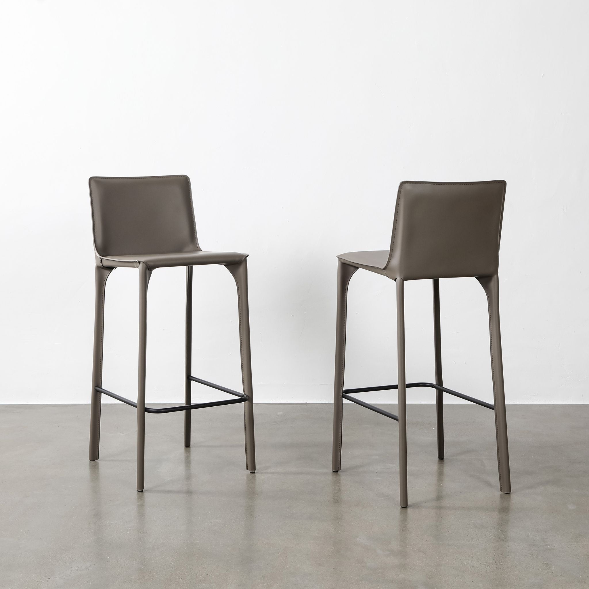 James Leather Bar Stool