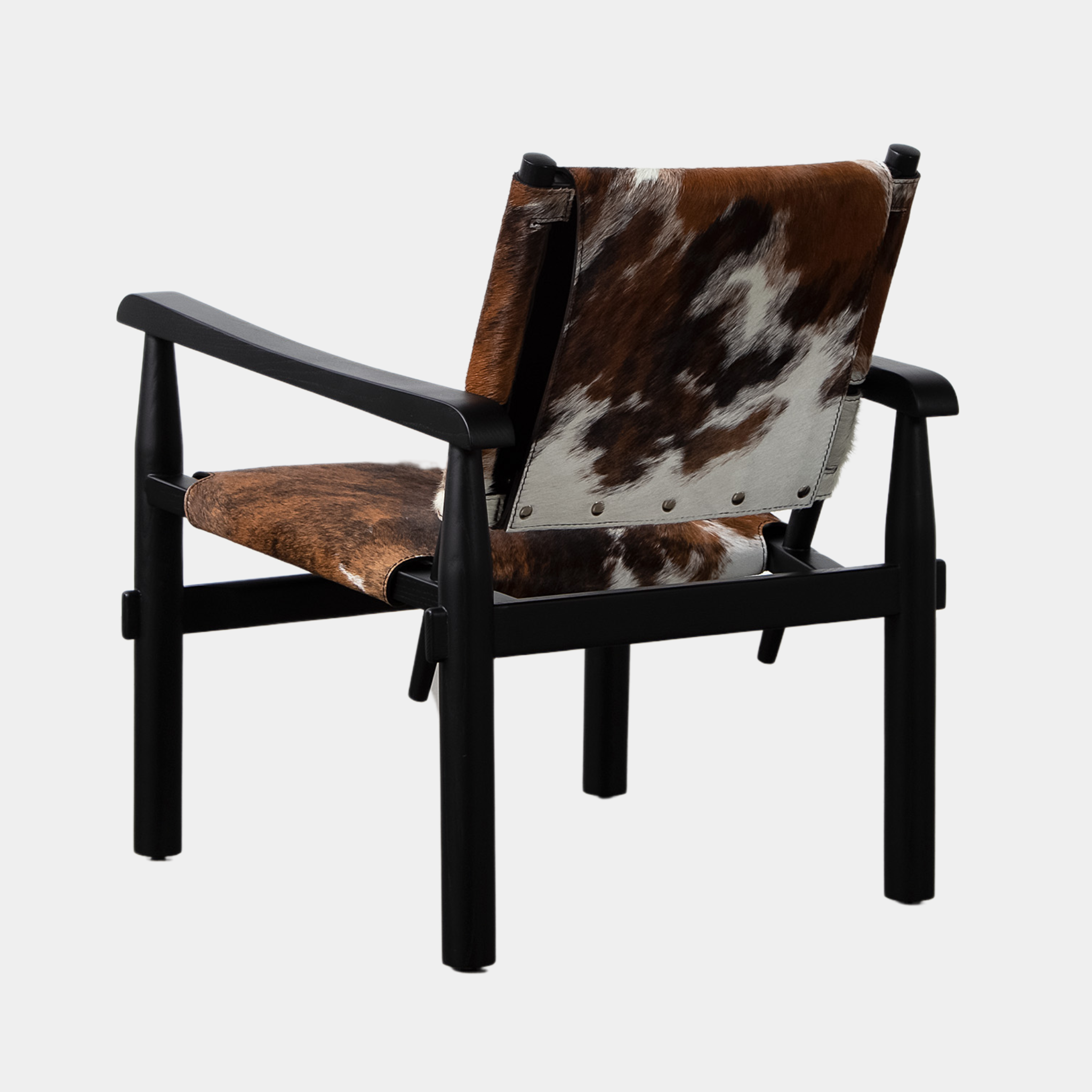 Cowhide Wooden Lounge Chair