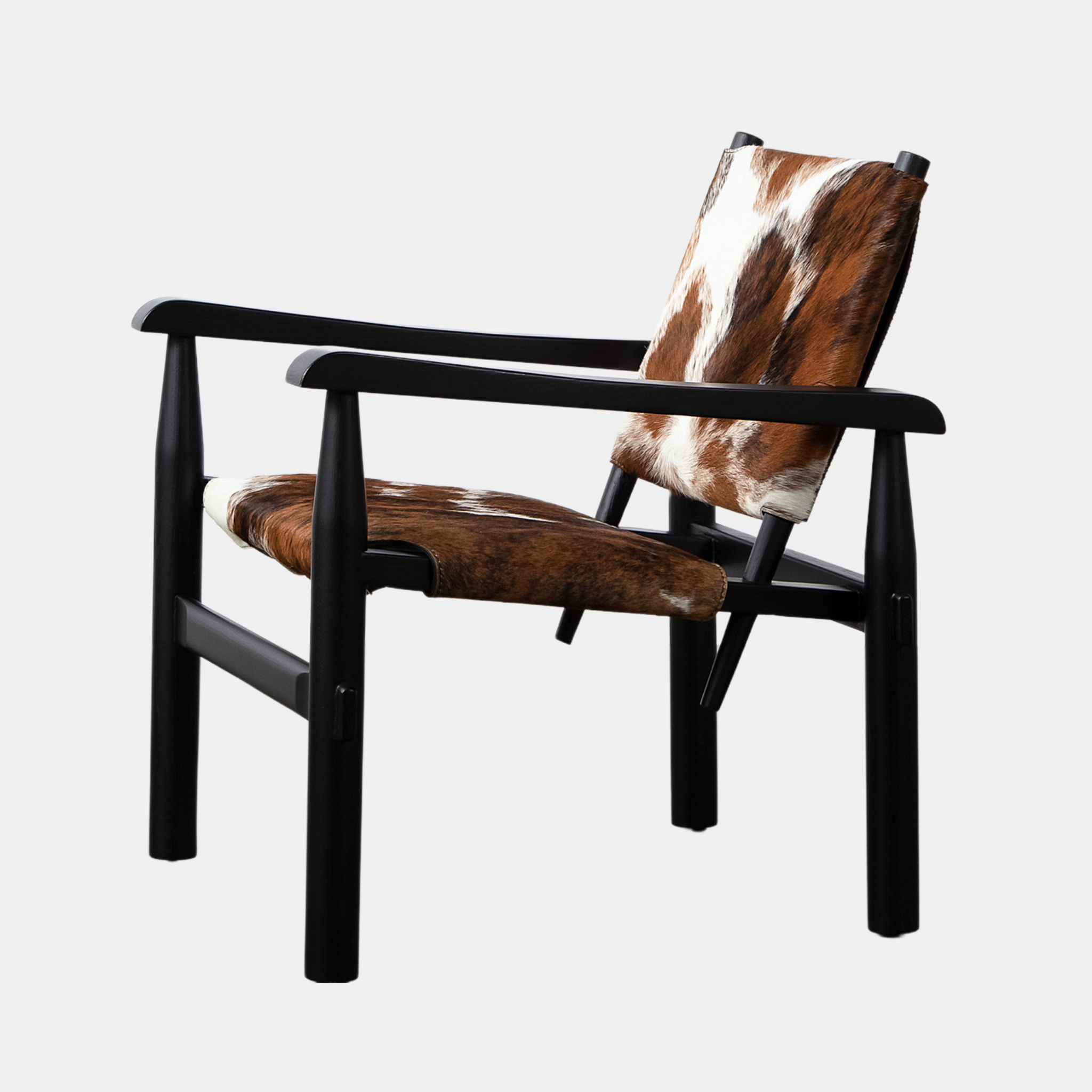 Cowhide Wooden Lounge Chair