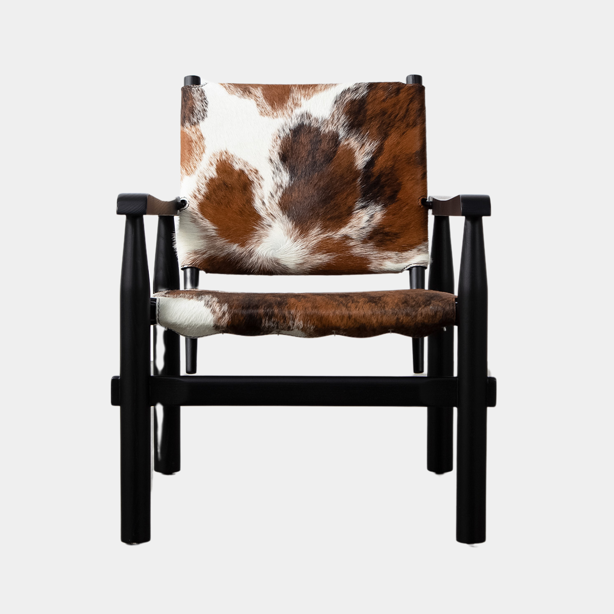 Cowhide Wooden Lounge Chair