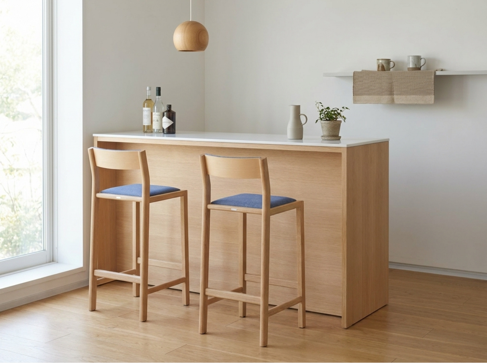 Ming Wooden Bar Stool