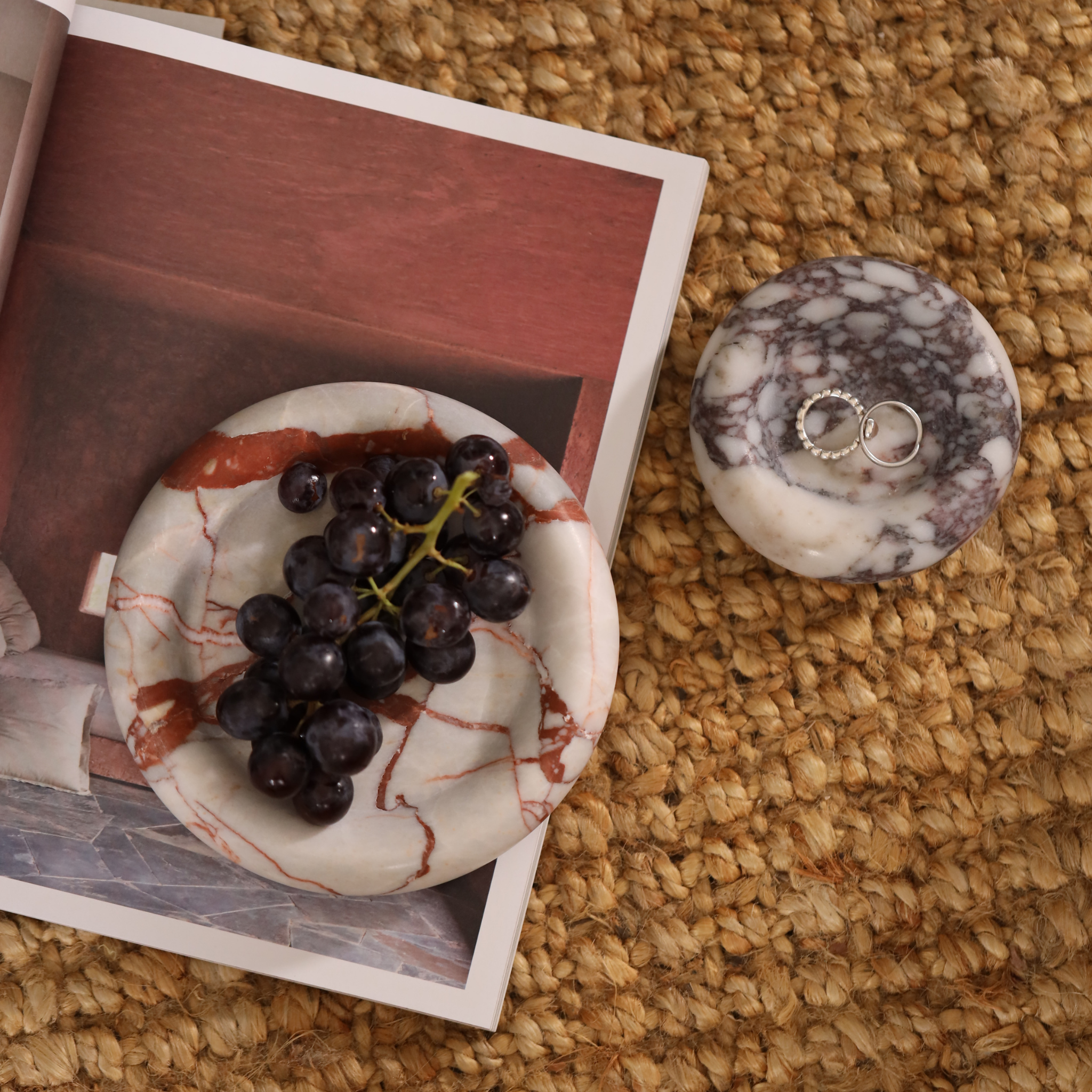 Calacatta Rosso Marble Plate - The Feelter