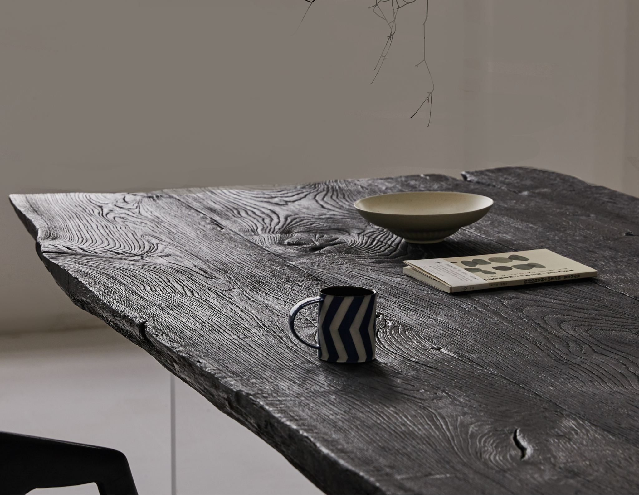 Live Edge Charred French Oak Dining Table