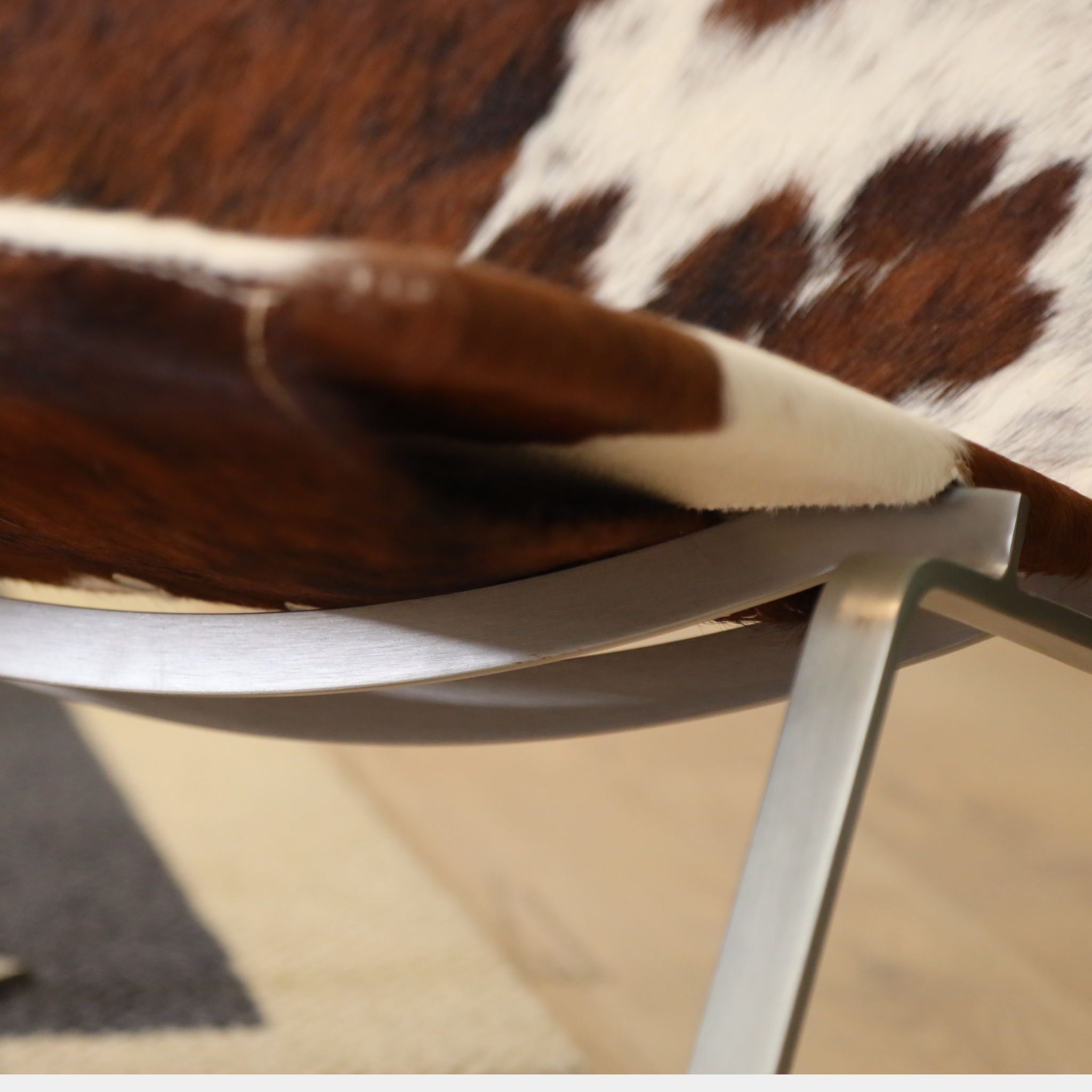 Cowhide Metal Lounge Chair