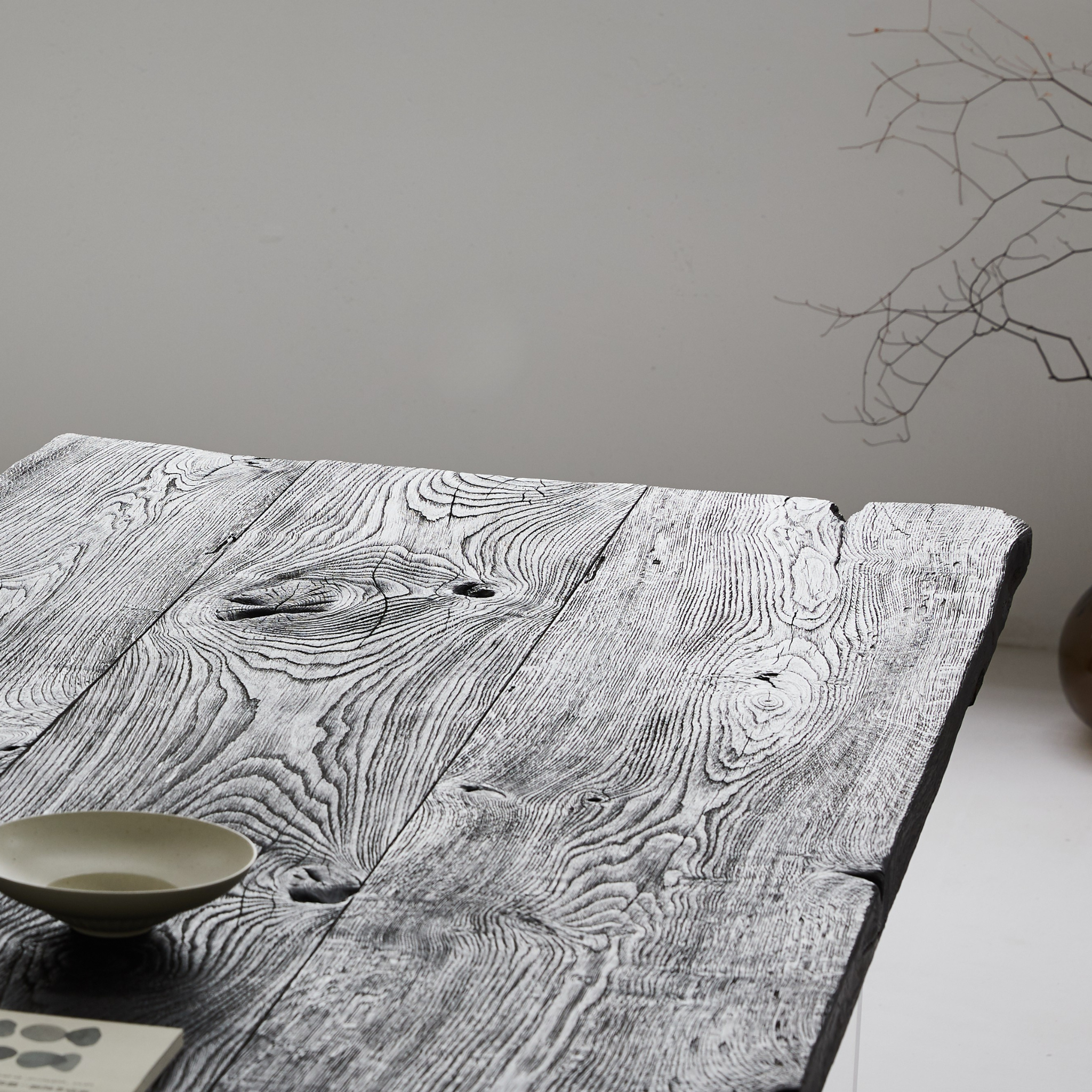 Live Edge Charred French Oak Dining Table