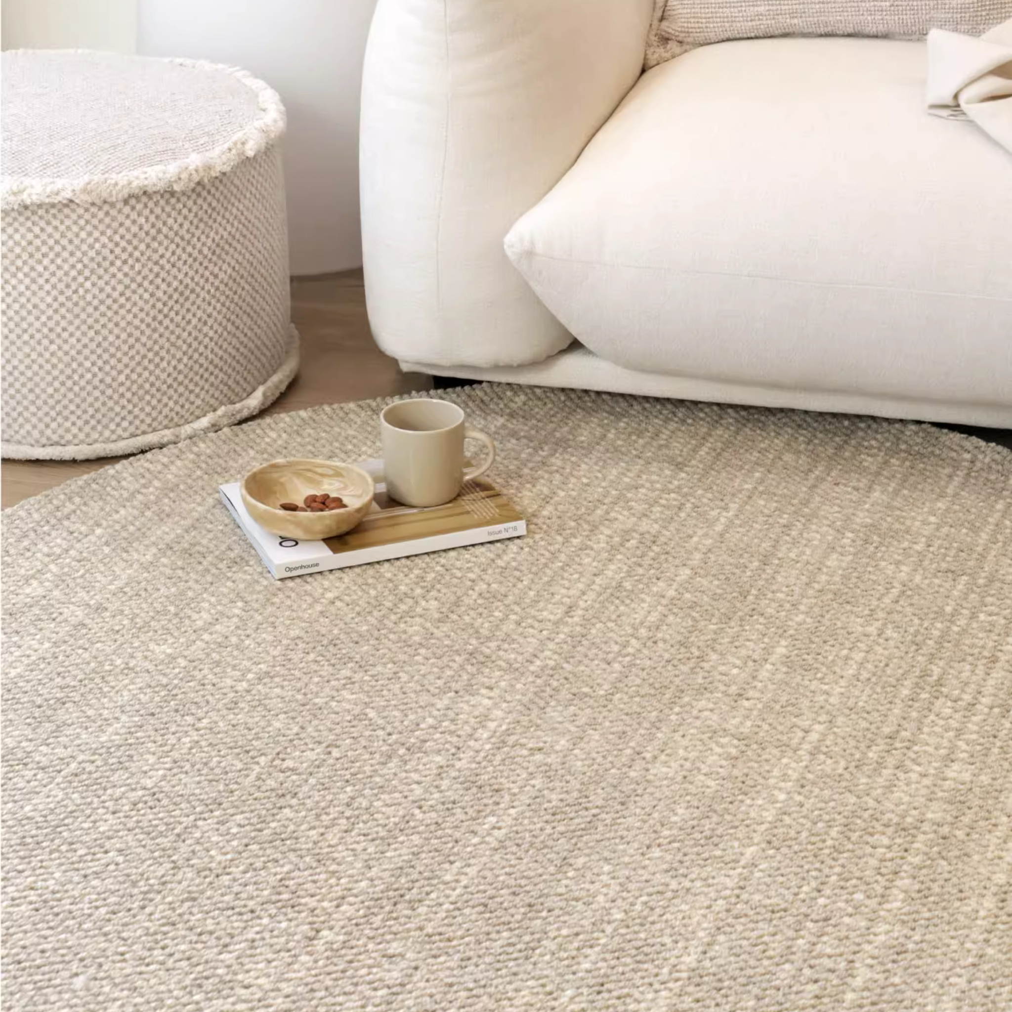 Flax Round Wool Rug