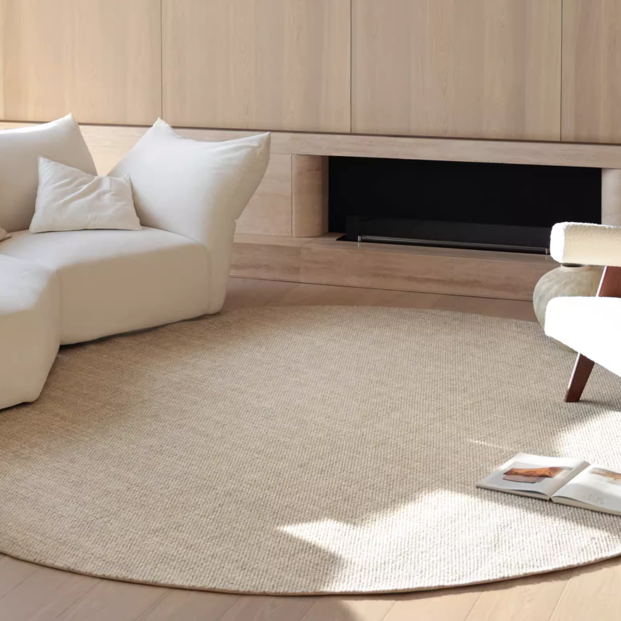 Flax Round Wool Rug