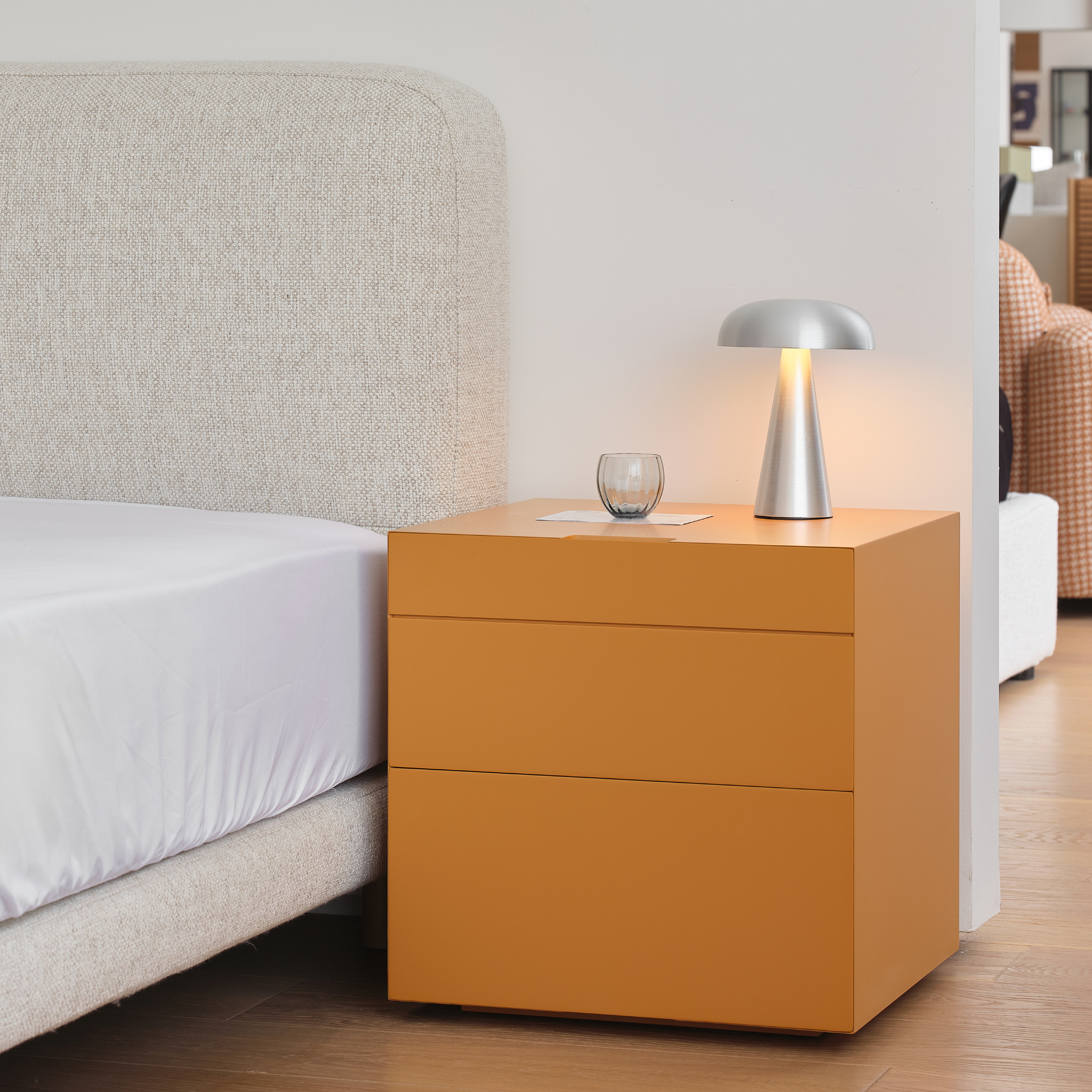 Sharp Wooden Bedside Table - The Feelter