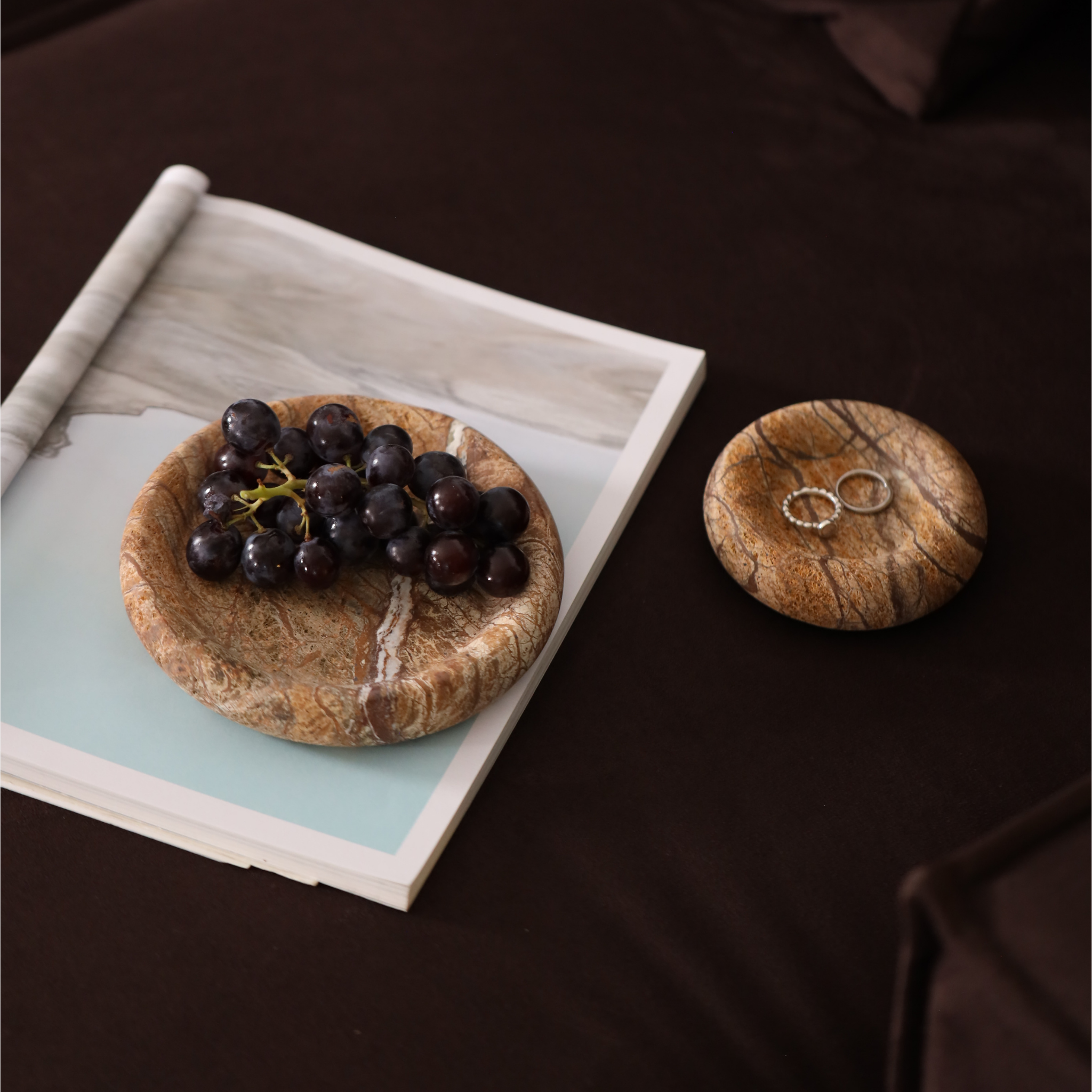 Bisadar Brown Marble Plate - The Feelter