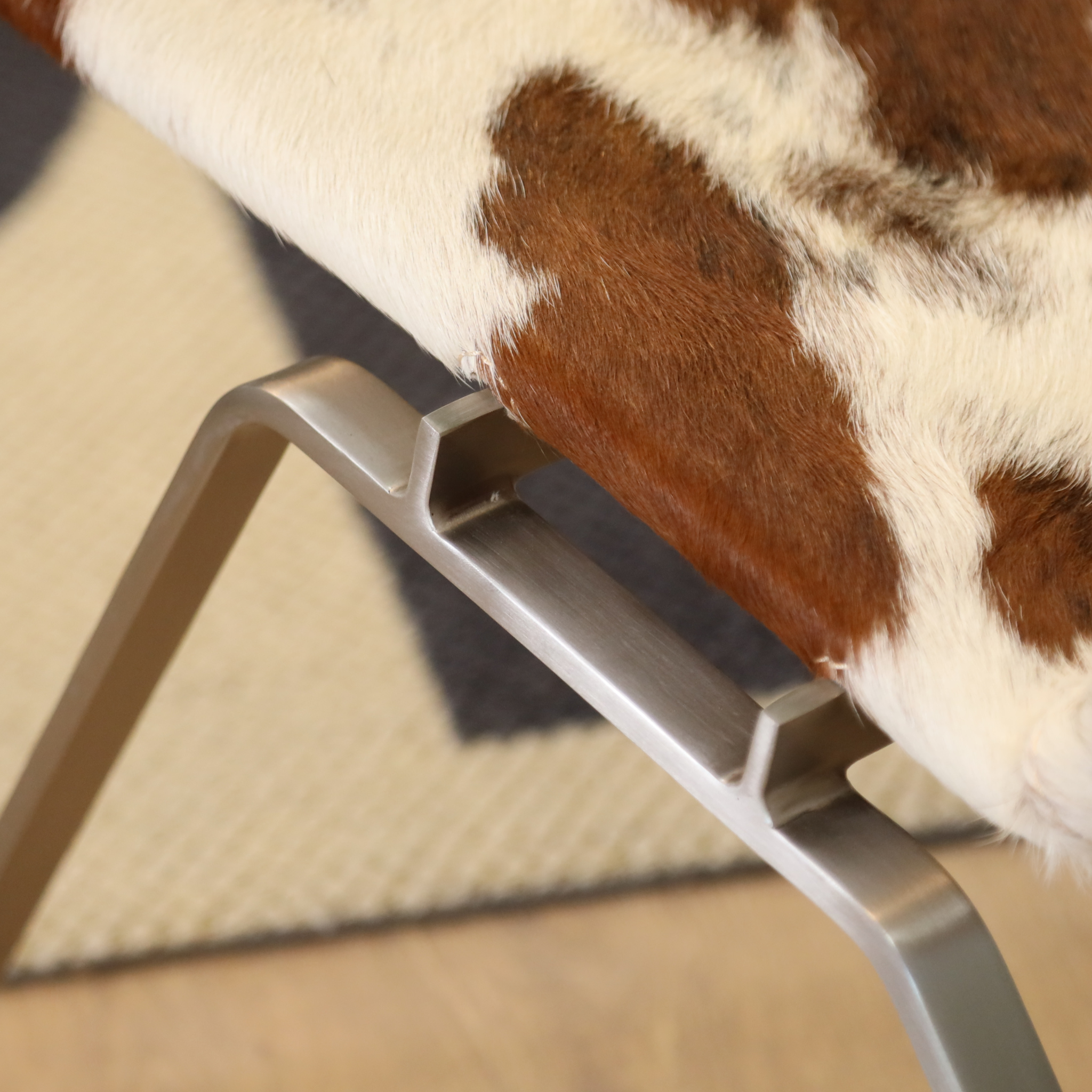 Cowhide Metal Lounge Chair