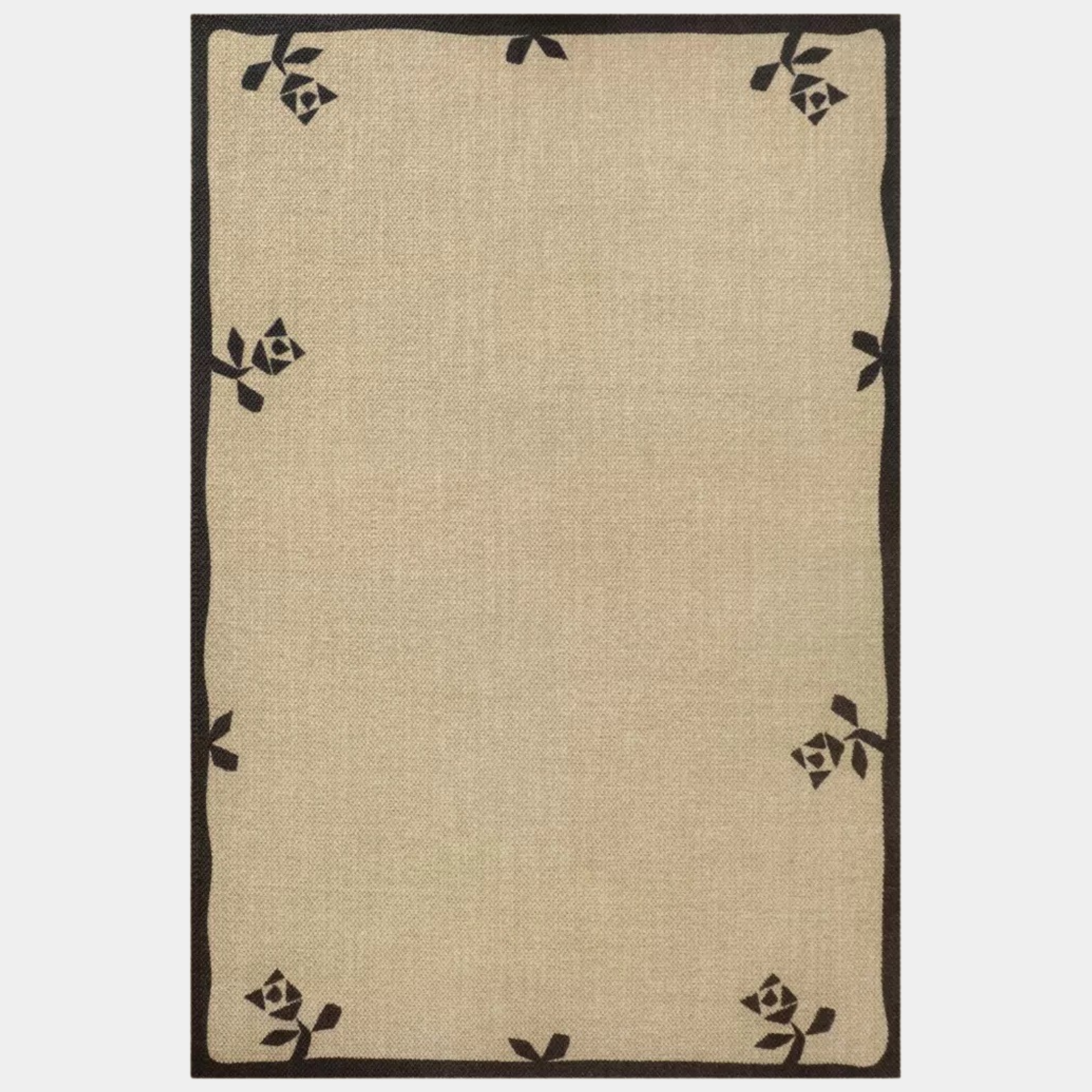 Rose Border Wool Rug