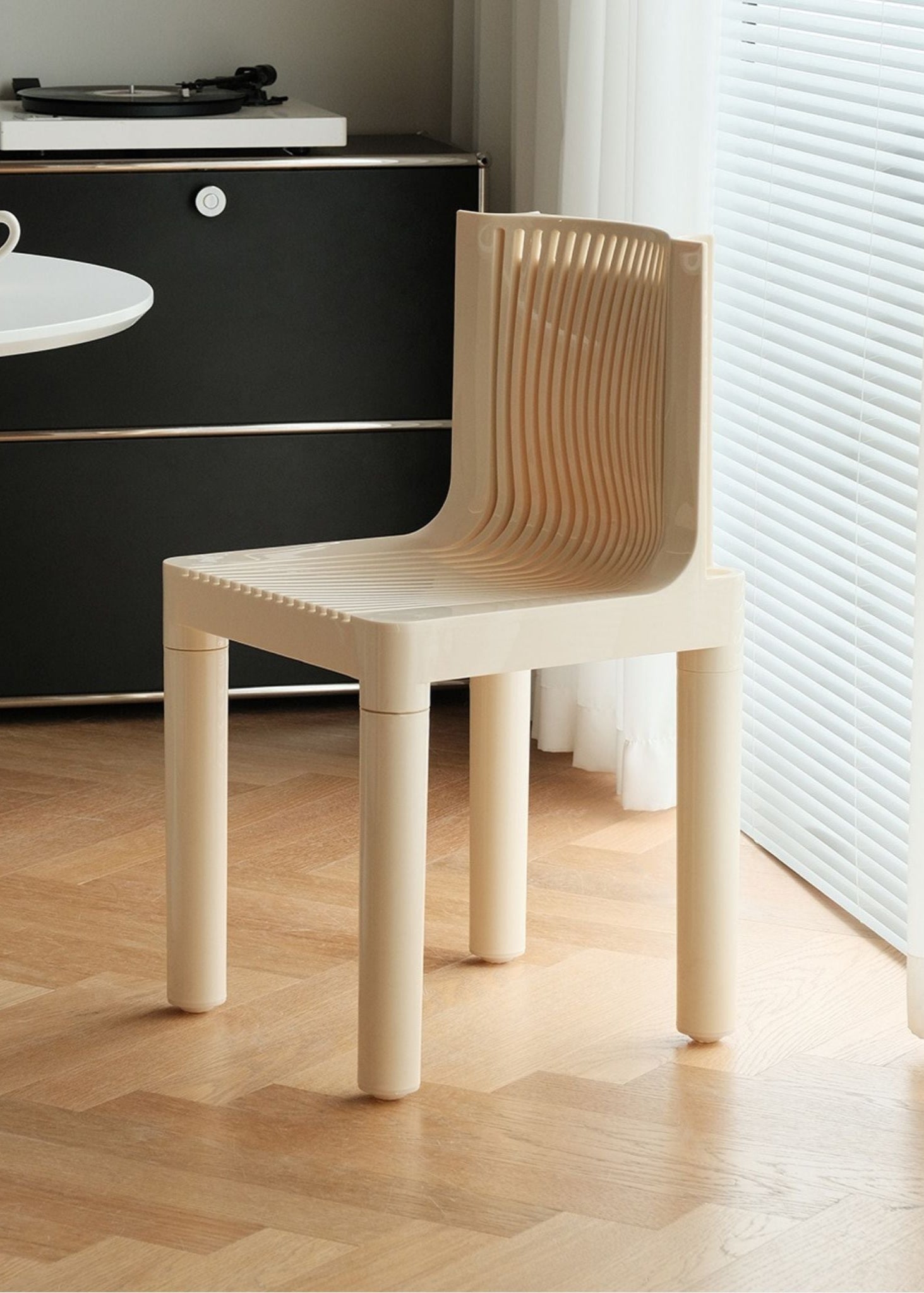 Slatted Plastic Dining Chair