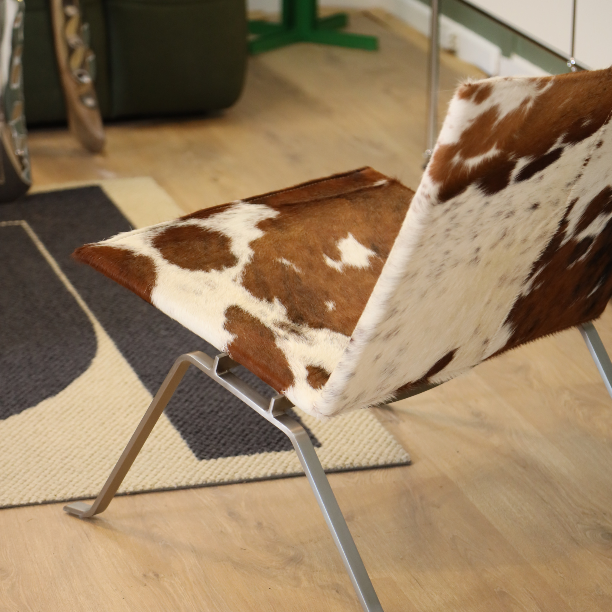 Cowhide Metal Lounge Chair