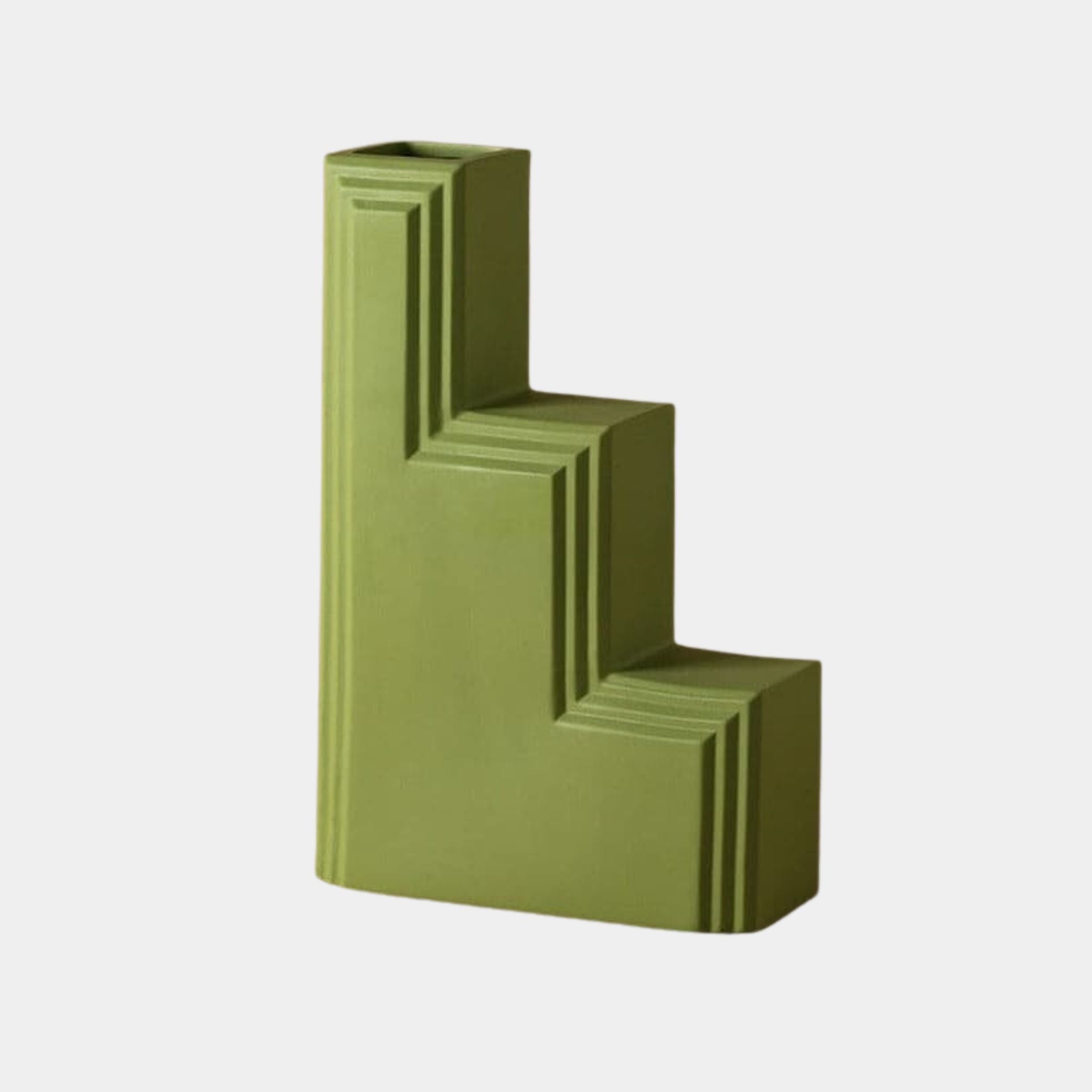 Ceramic Vase | Geometric Series - Green - The Feelter