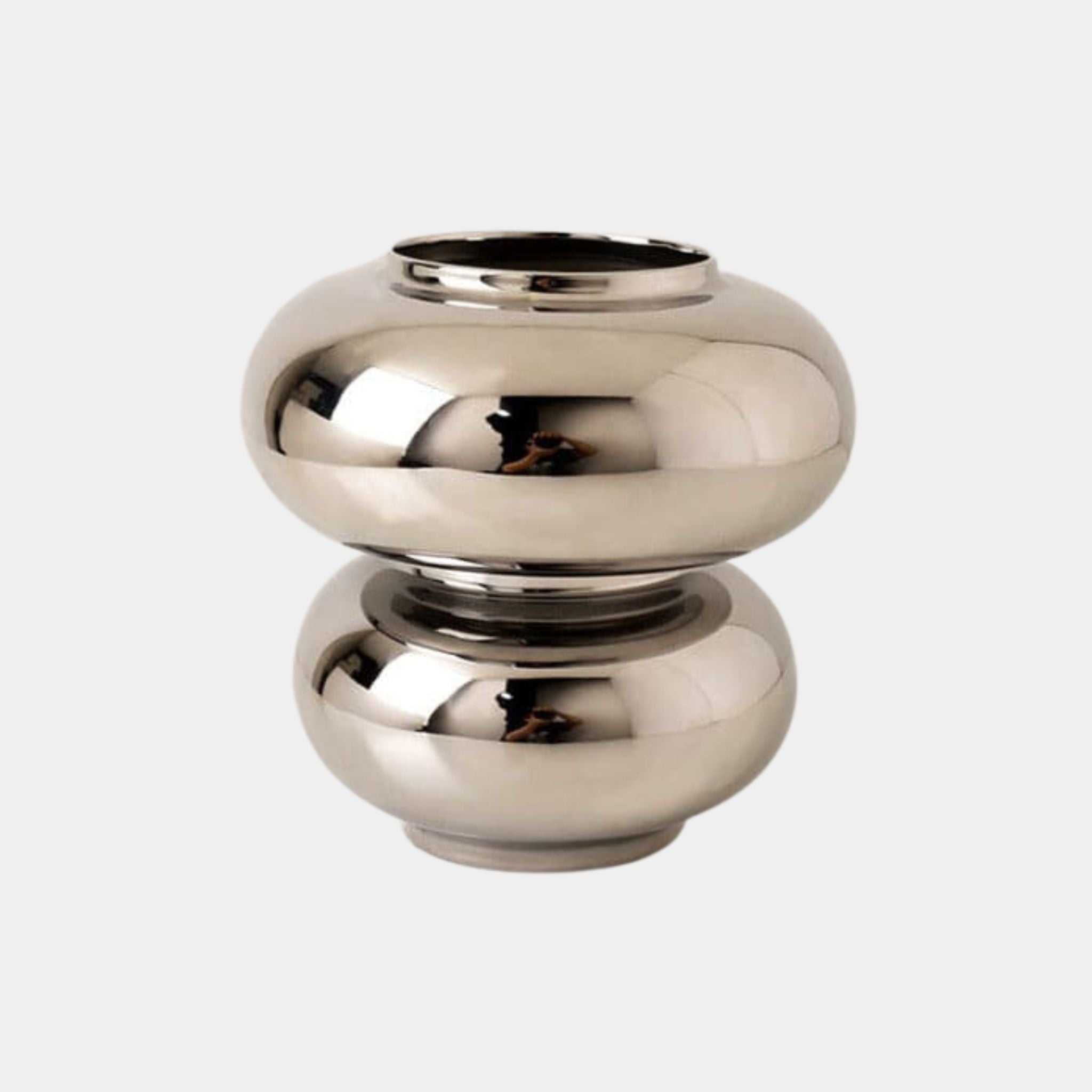 Ceramic Vase | Bubble Series - Short Silver