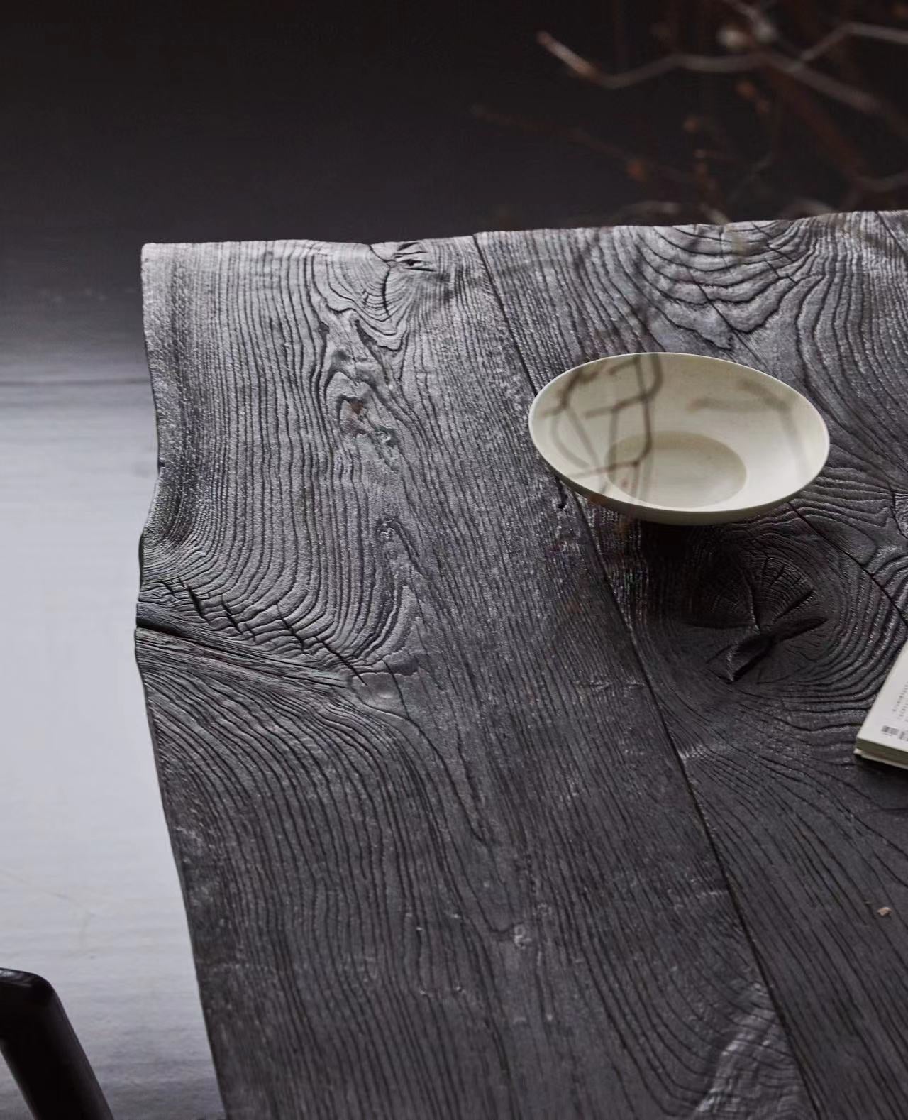 Charred French Oak Dining Table - The Feelter