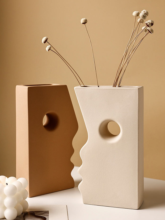 Ceramic Vase | Portrait Twins - Brown - The Feelter
