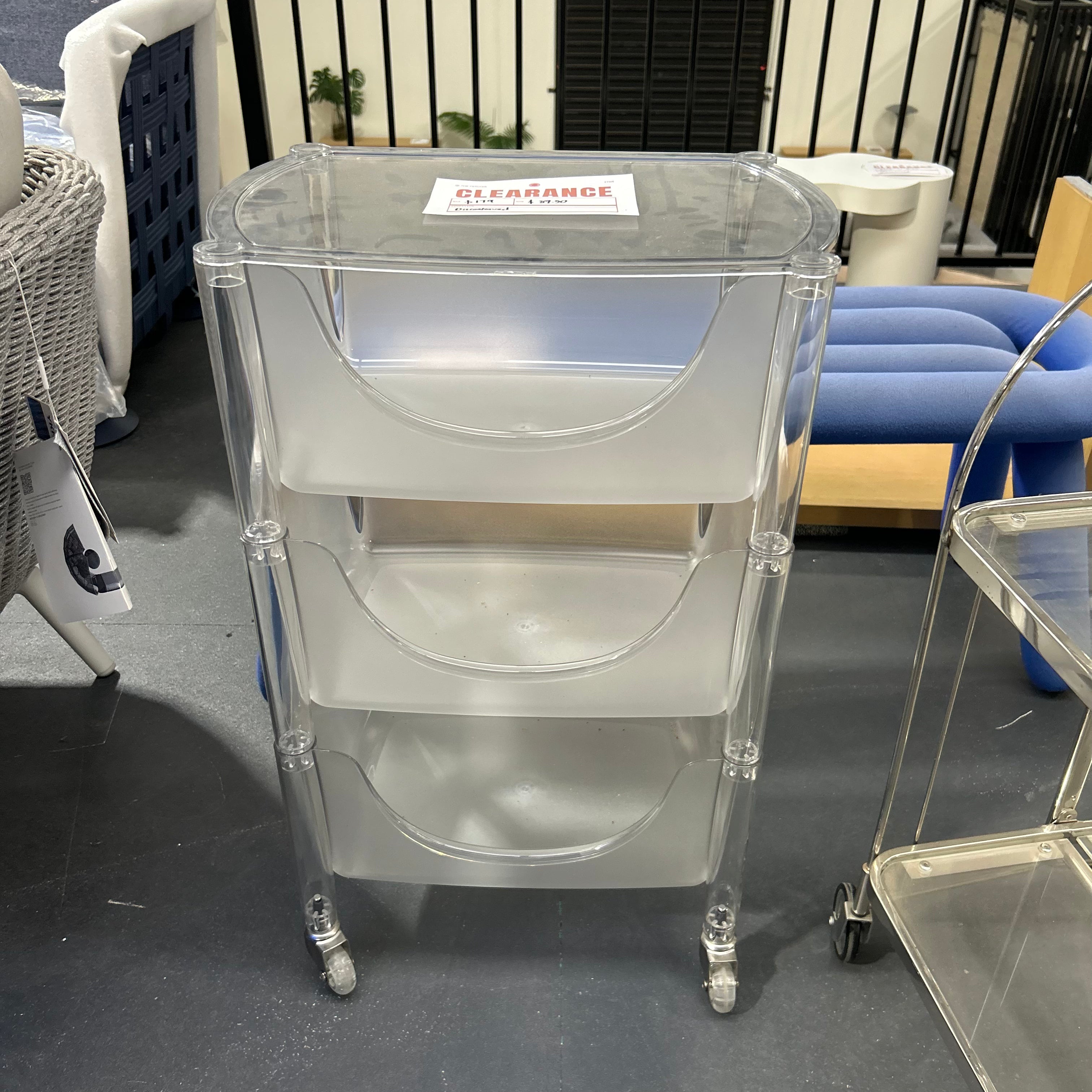 Archie Stackable Compartment Trolley | Clear | Clearance - The Feelter