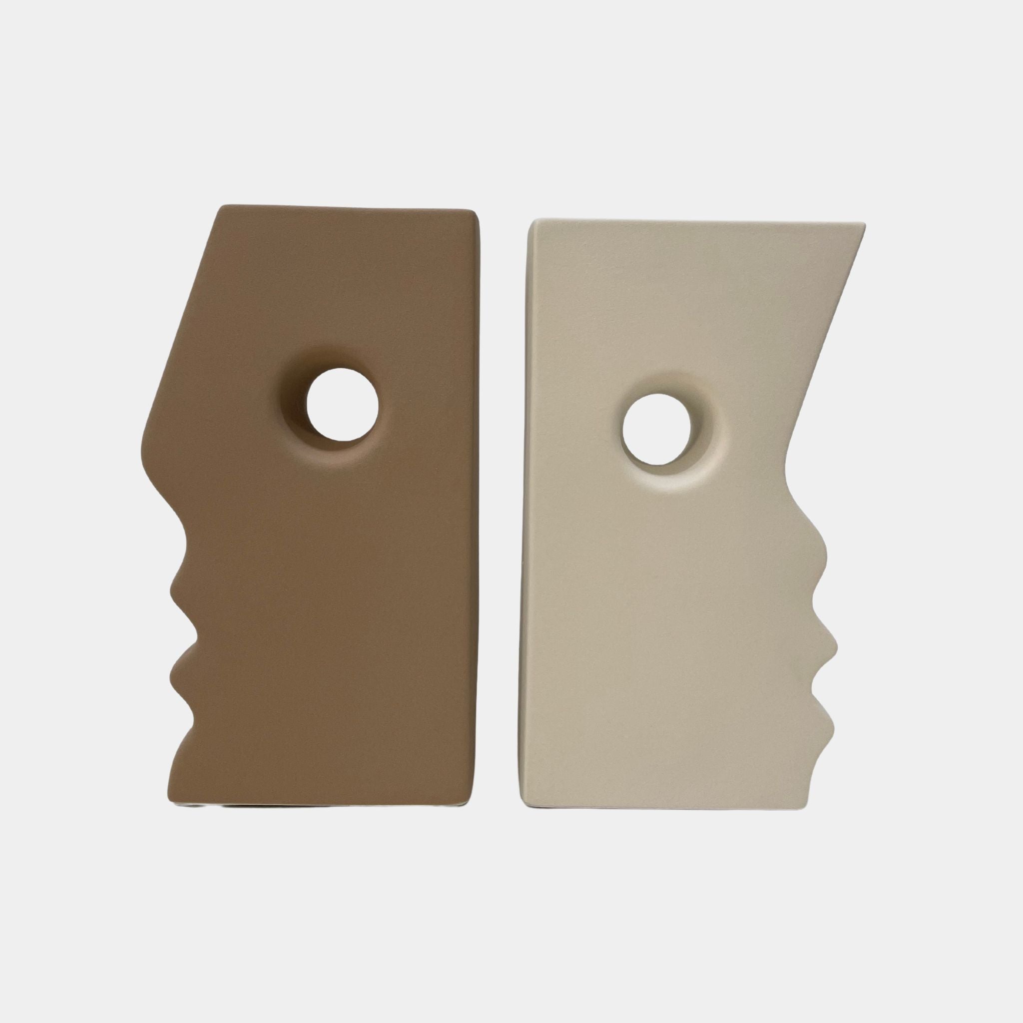 Ceramic Vase | Portrait Twins - Brown - The Feelter