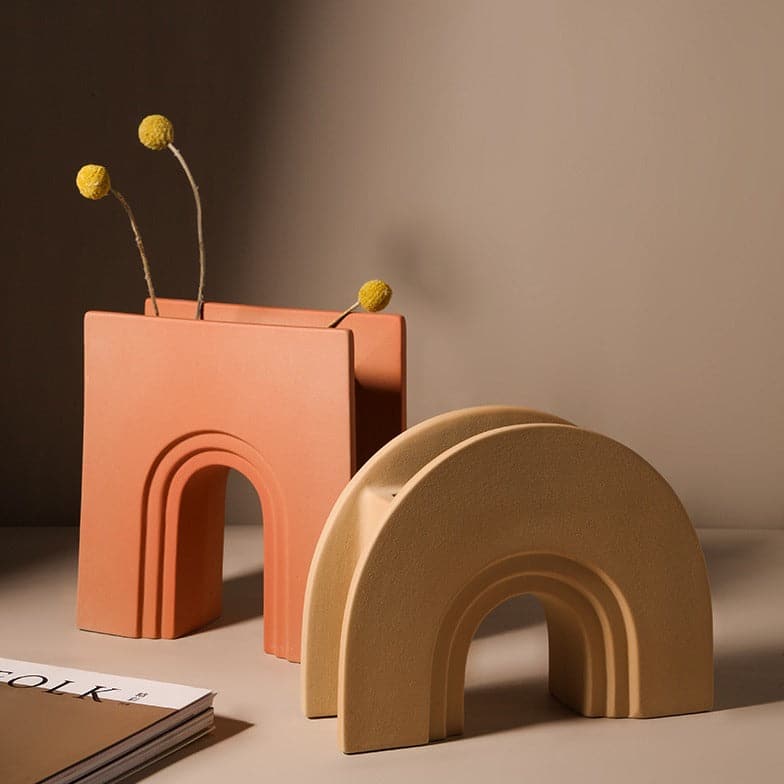 Ceramic Vase | Arched Series - Yellow