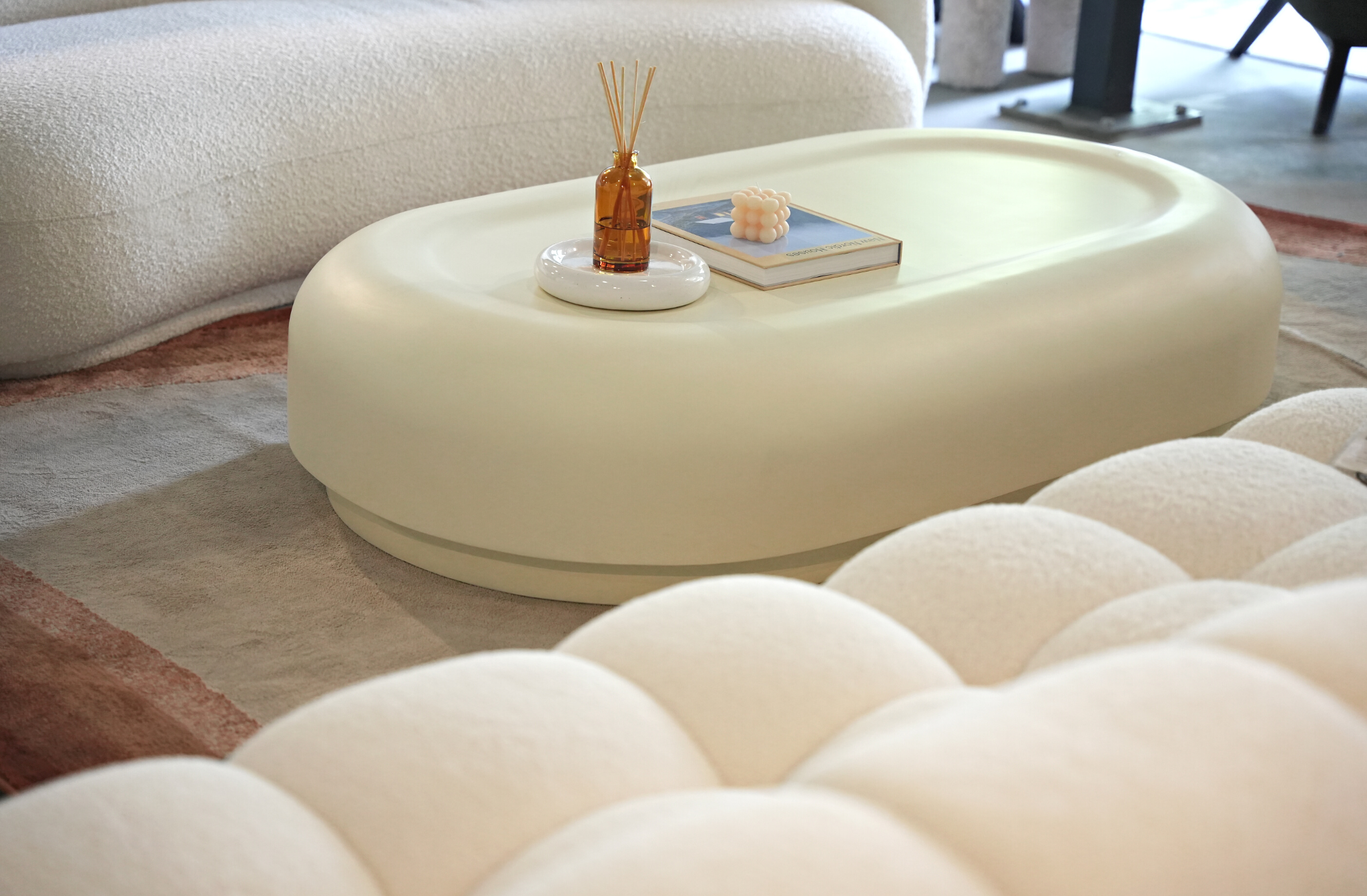 roly poly fibreglass coffee table