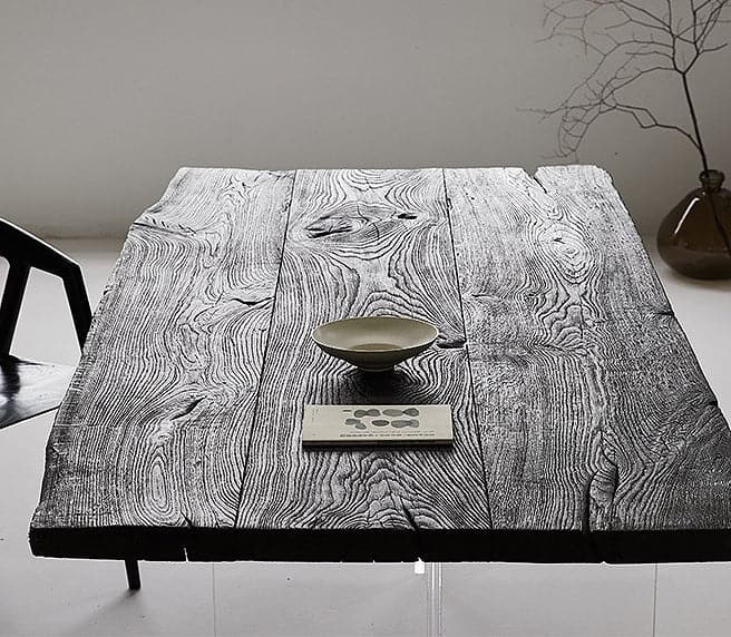 High Temperature Charring French Oak Designer Dining Table