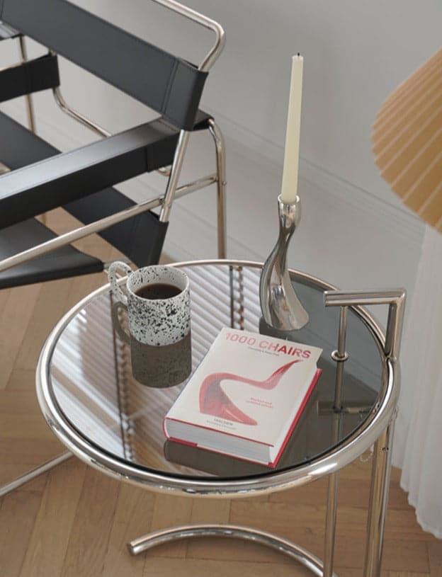 Eileen Gray Replica Adjustable E1027 Side Table Glass