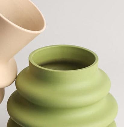 Ceramic Vase | Ribbed Series - Green