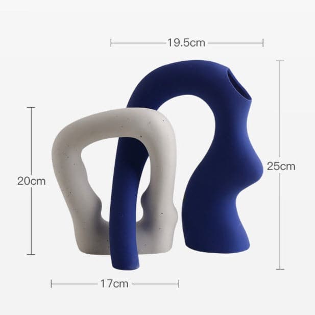 Ceramic Vase | Twisted Sisters - Blue Set - The Feelter