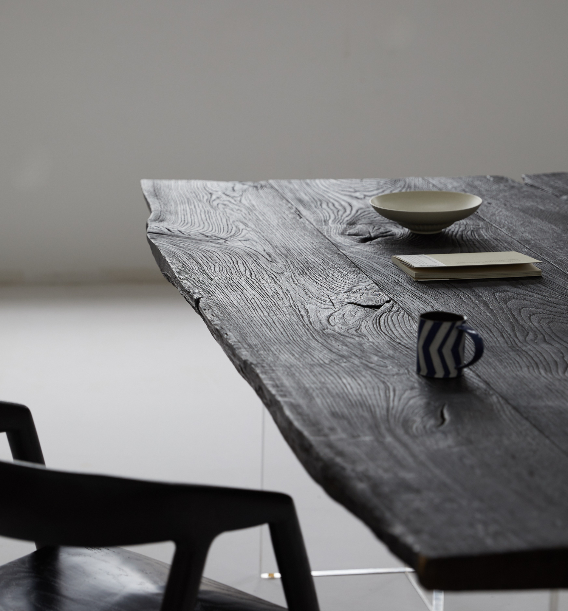Live Edge Charred French Oak Dining Table