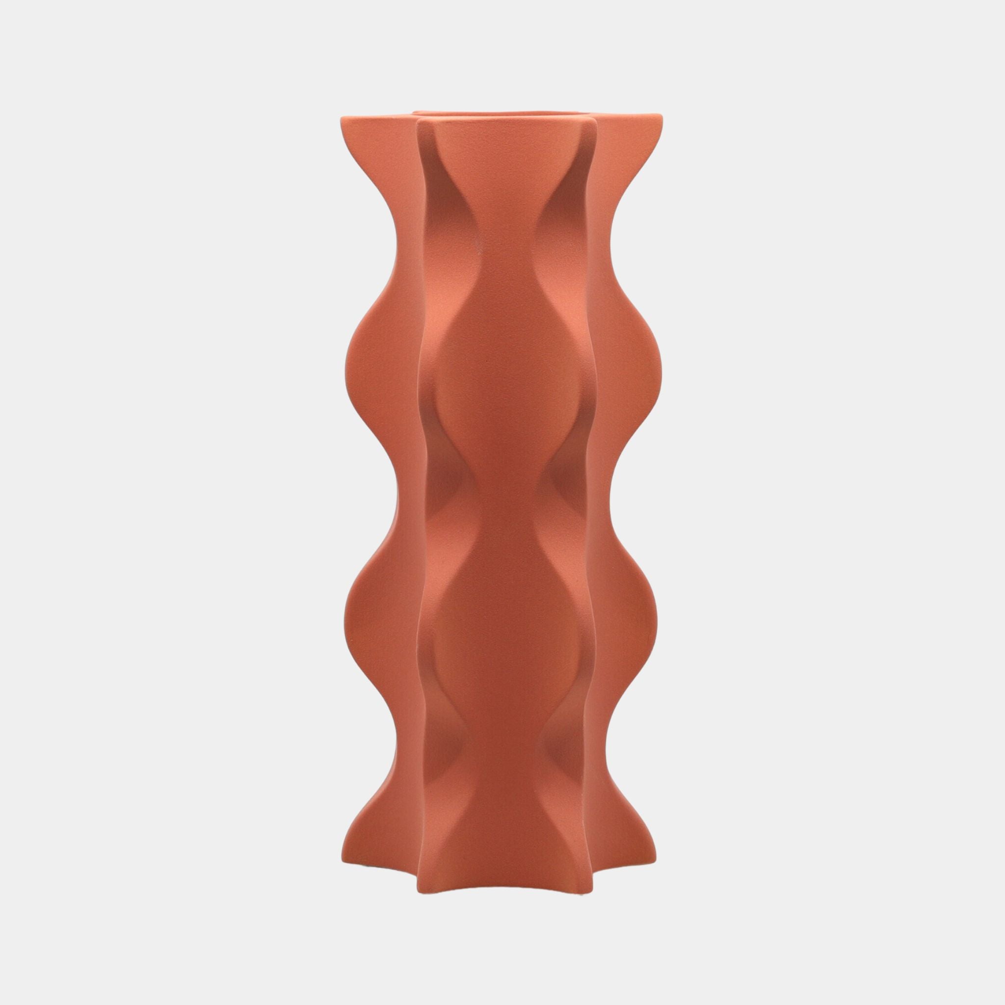 Ceramic Vase | Ripple Series - Red