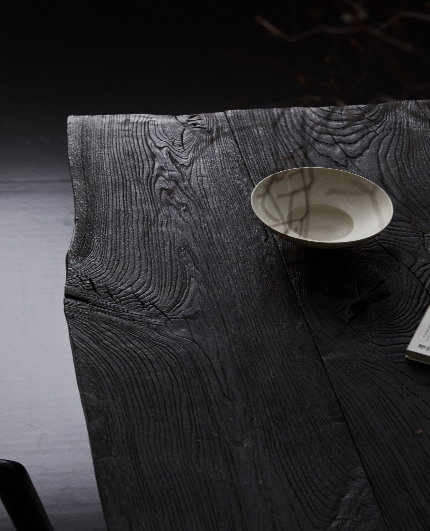 Live Edge Charred French Oak Dining Table