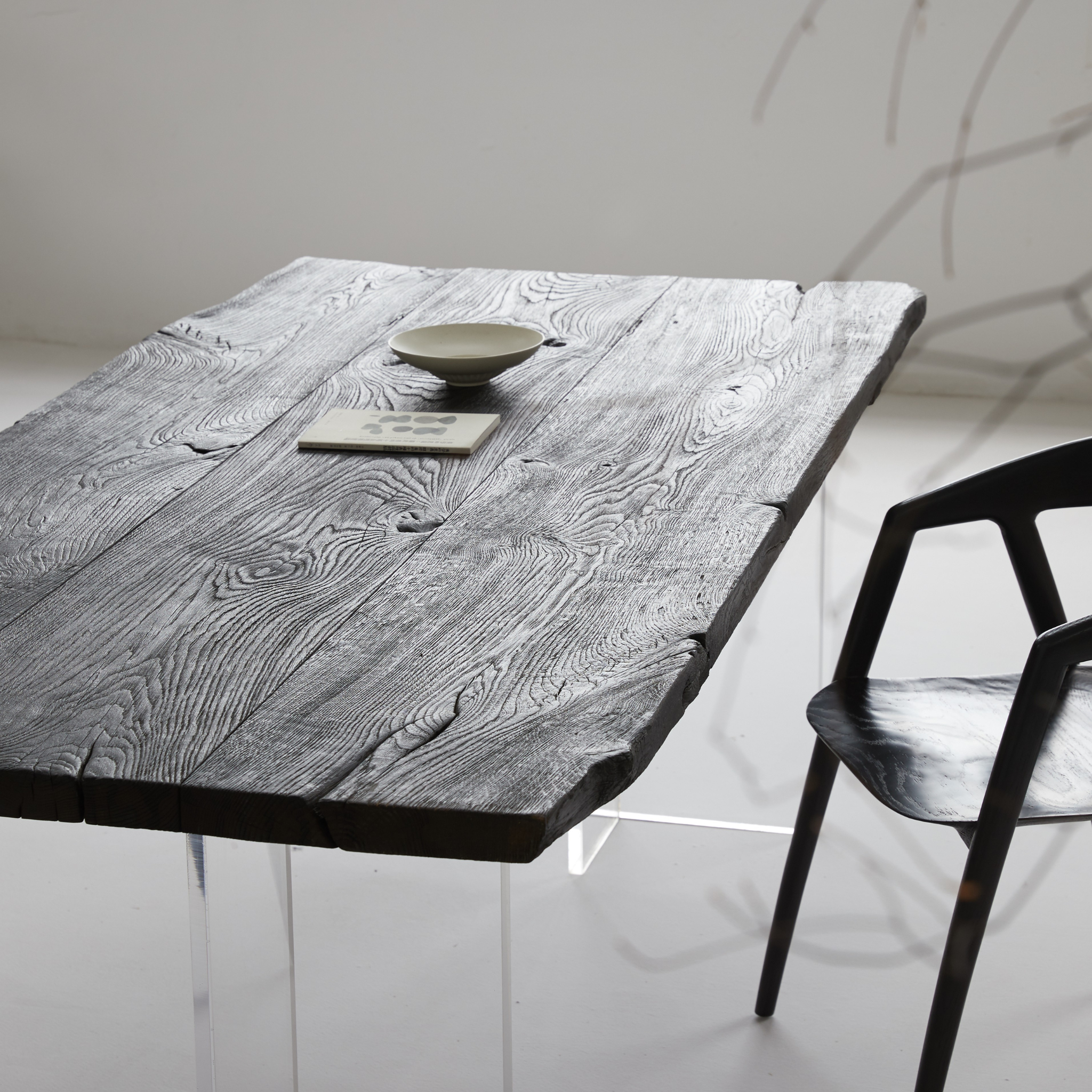 Live Edge Charred French Oak Dining Table