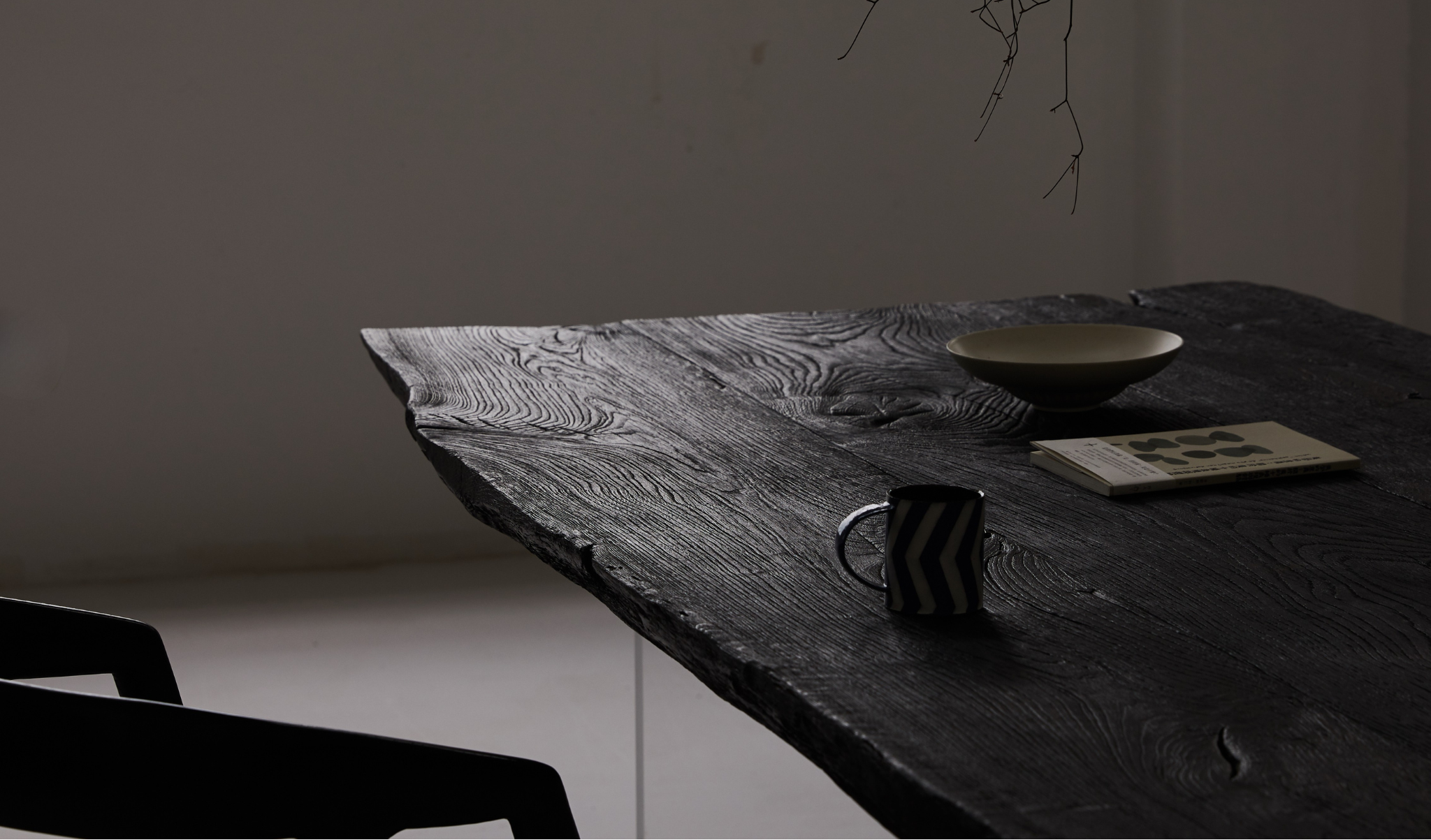 Live Edge Charred French Oak Dining Table