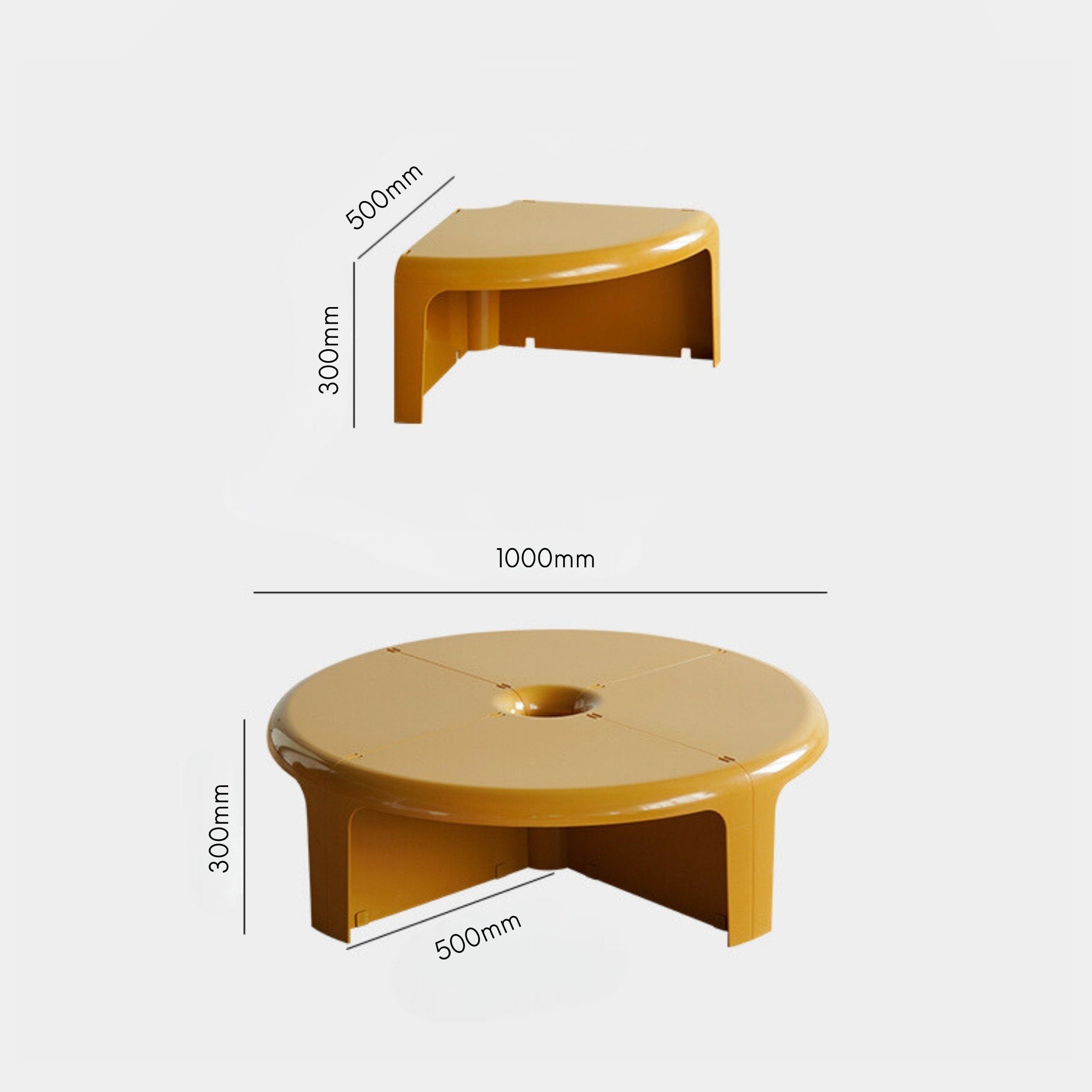 4 Piece Modular Plastic Table | The Feelter