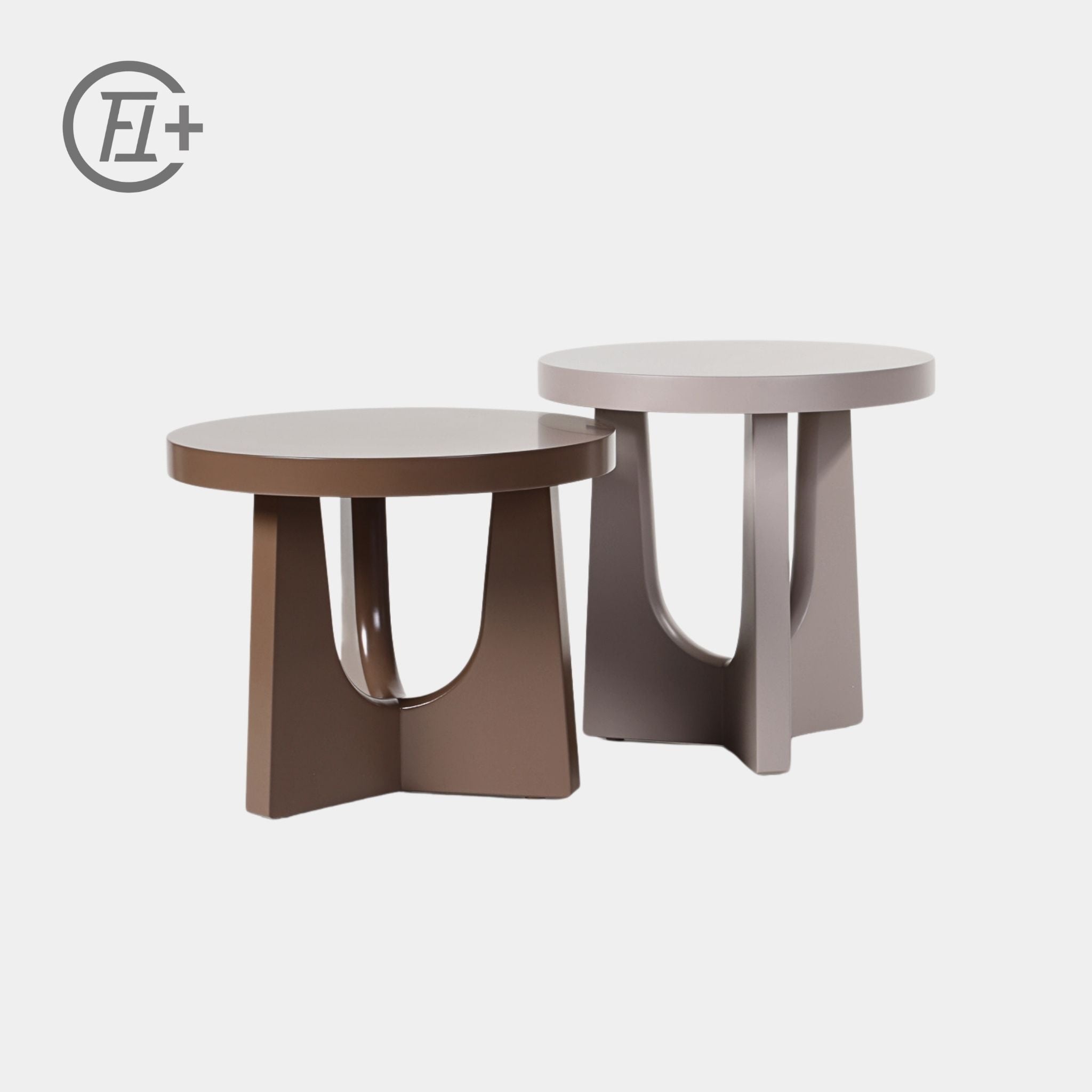 Geometric Side Tables - Gloss Lacquered Wood