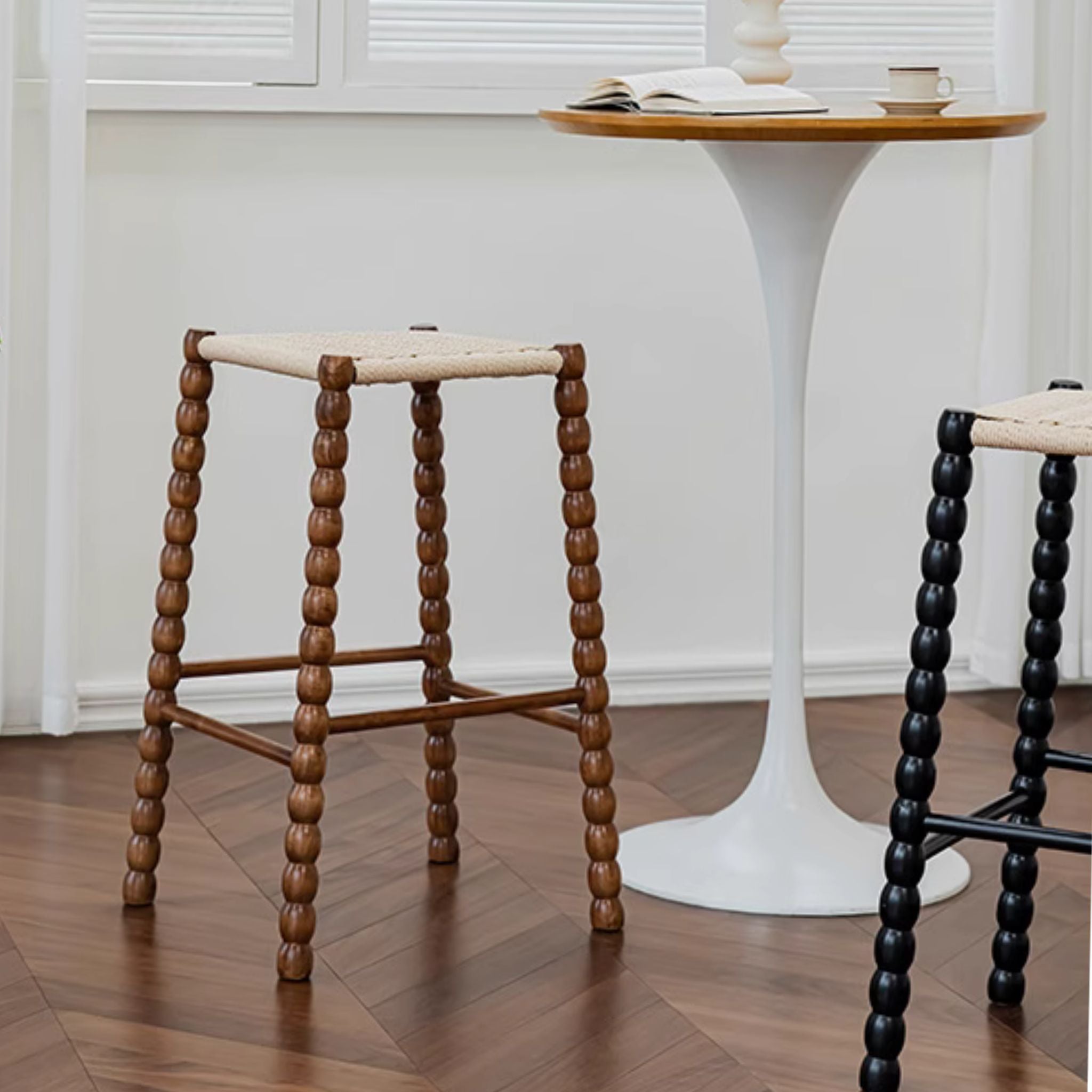 Bobbin Style Beaded Bar Stool - The Feelter